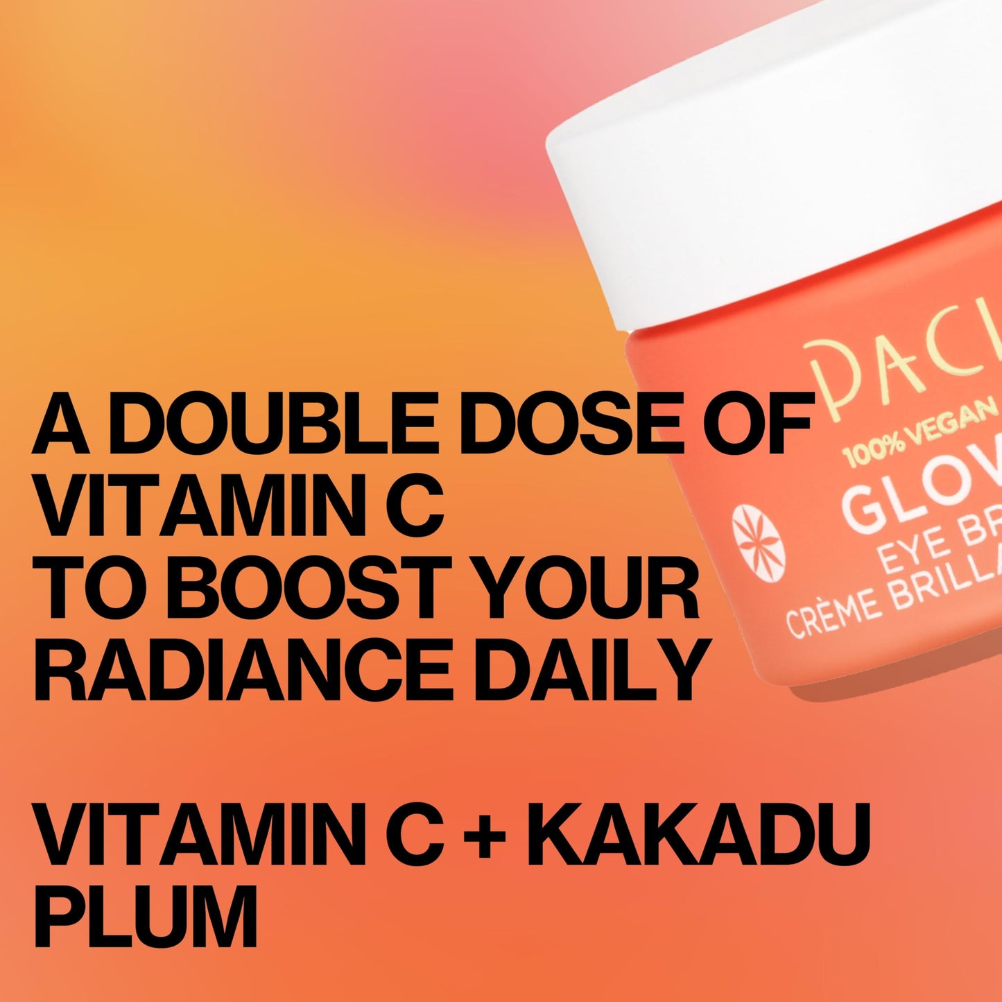 Pacifica Glow Baby Vitamin C Eye Cream – Brighten Dark Circles & Puffiness, Caffeine Infused, Fragrance-Free, Clean Vegan, 0.5 oz