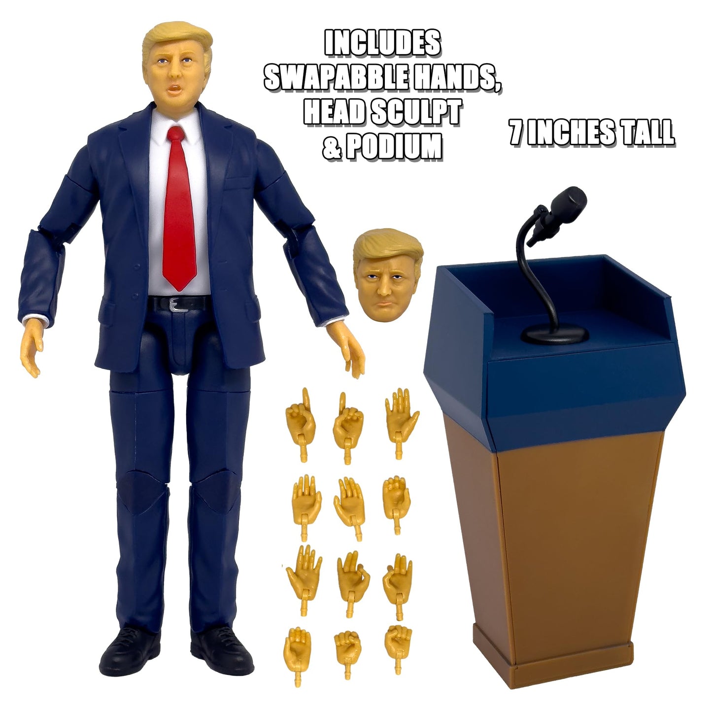 Figures Toy Company President Trump Talking Figure with Deluxe Articulation & Podium