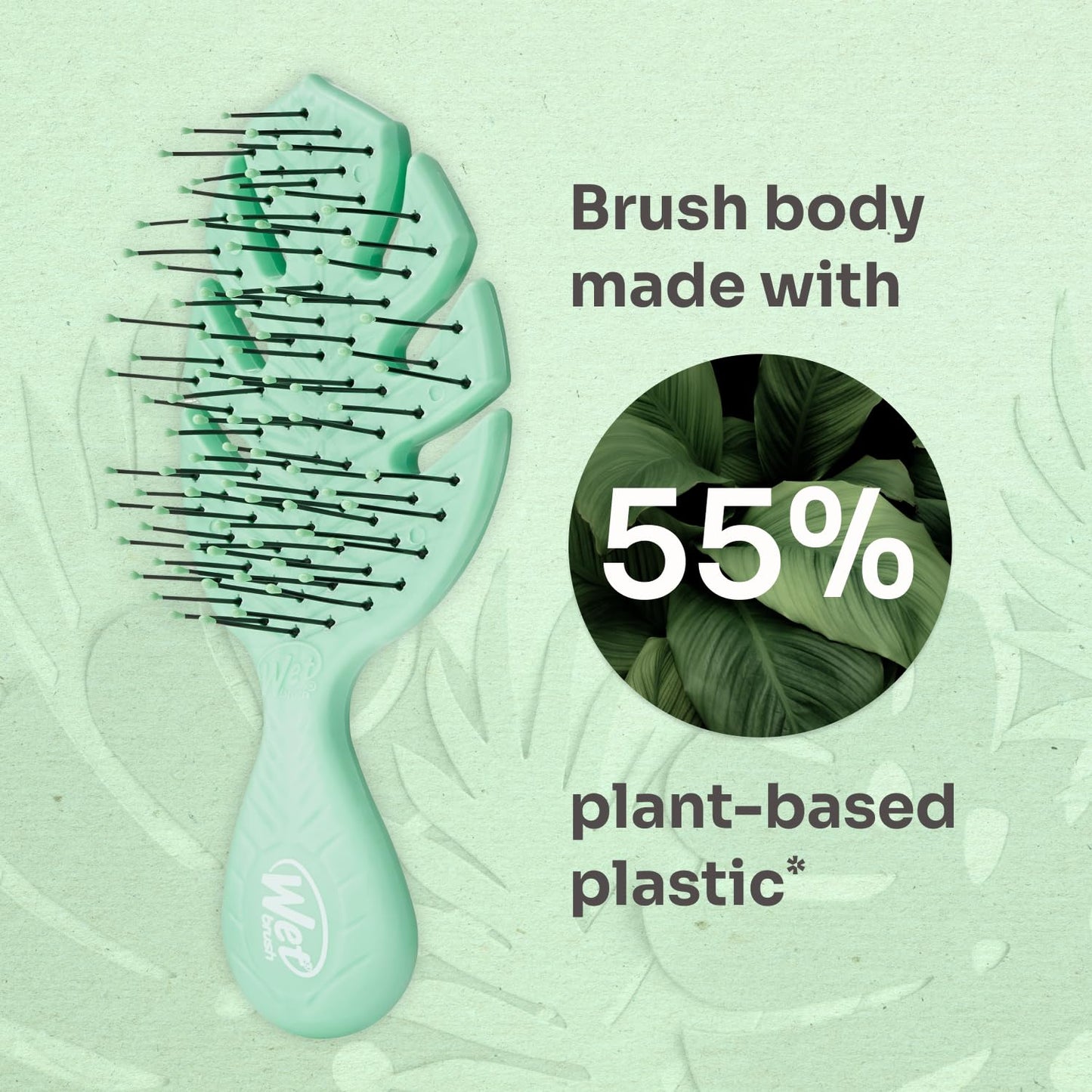 Wet Brush Go Green Mini Detangler - Travel Hair Brush with Ultra-Soft IntelliFlex Bristles - Gently Loosens Knots, Reduces Pain, Breakage & Split Ends