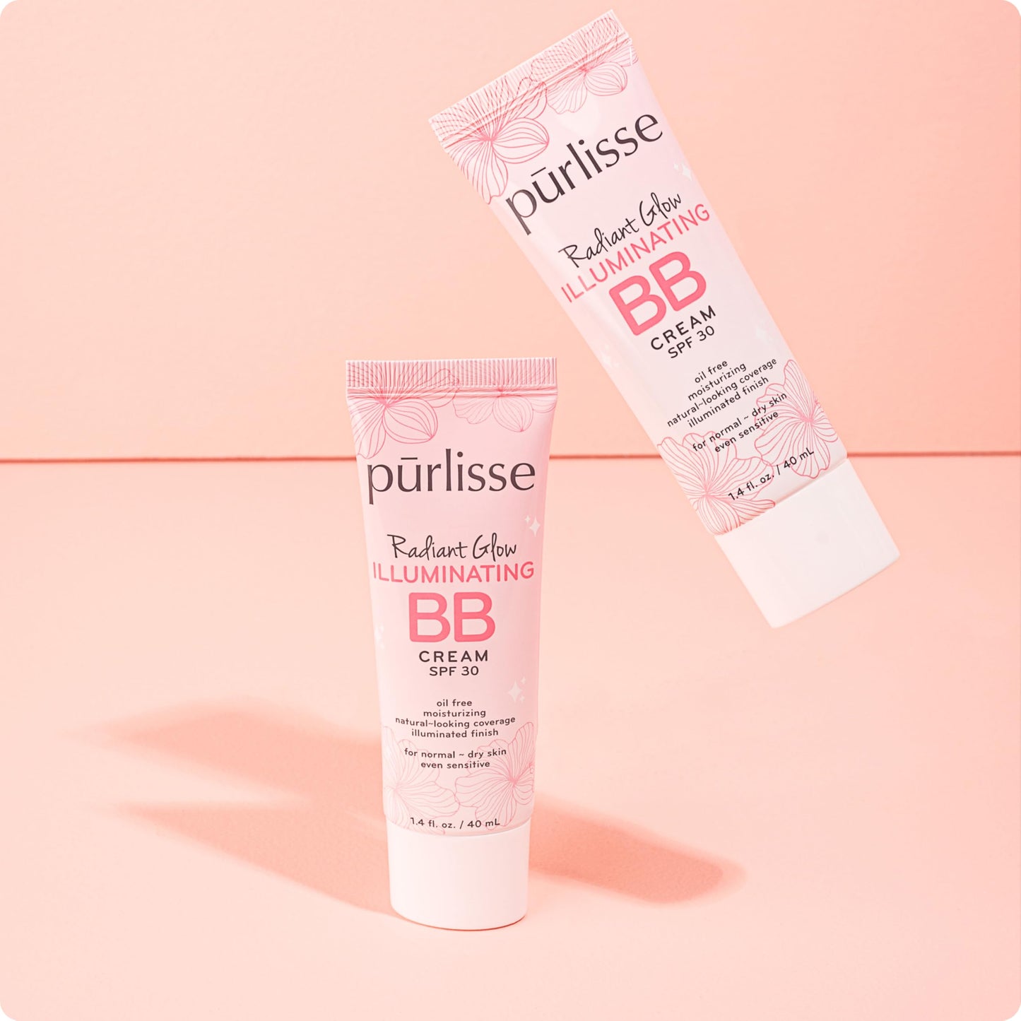 pūrlisse Radiant Glow BB Cream SPF 30 – Dewy Illuminating Cream with Goji & Hawthorn Berry, Enhances Skin Texture & Radiance, Light/Medium 1.4 oz