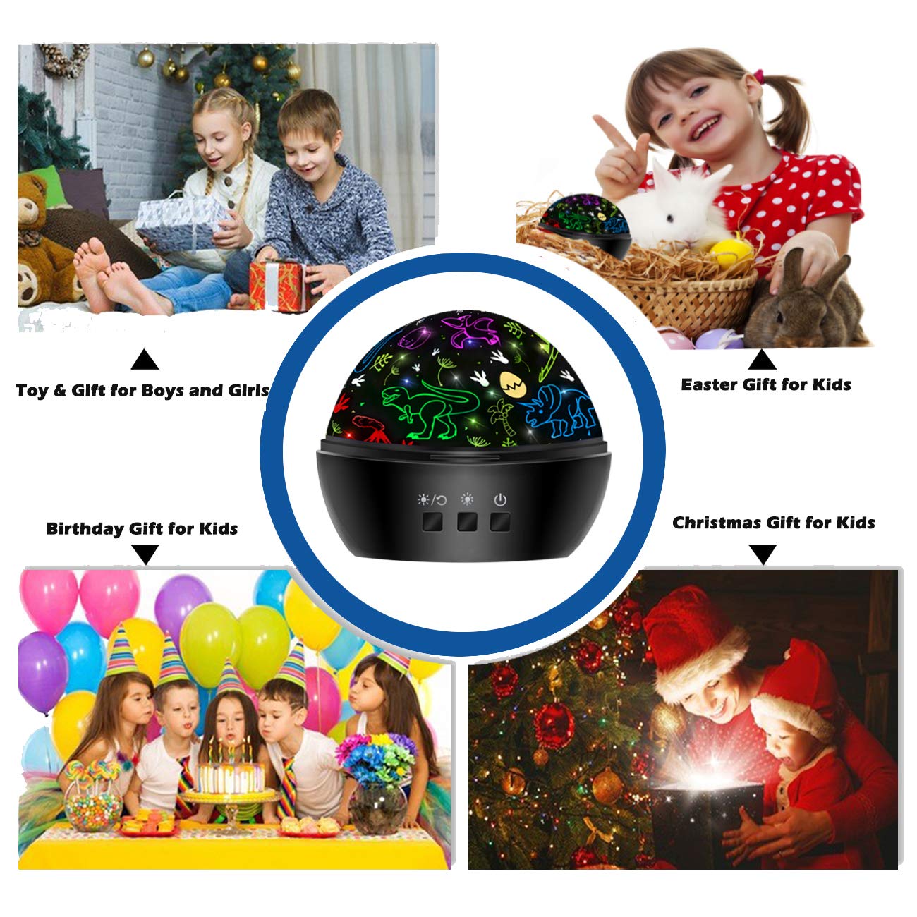 2-in-1 Dinosaur Car & Projection Toy for Boys 2-10 Years – Toddler & Kids Dinosaur Toy, Christmas Stocking Stuffer Gift