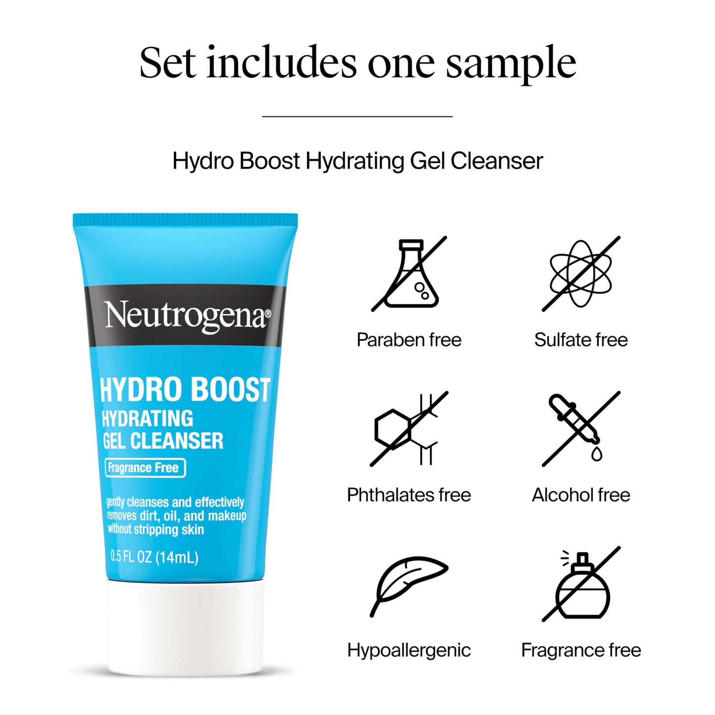 Neutrogena Hydro Boost Skincare Set – Fragrance-Free Gel Cream Moisturizer 1.7 fl oz + Hydrating Gel Cleanser 0.5 fl oz