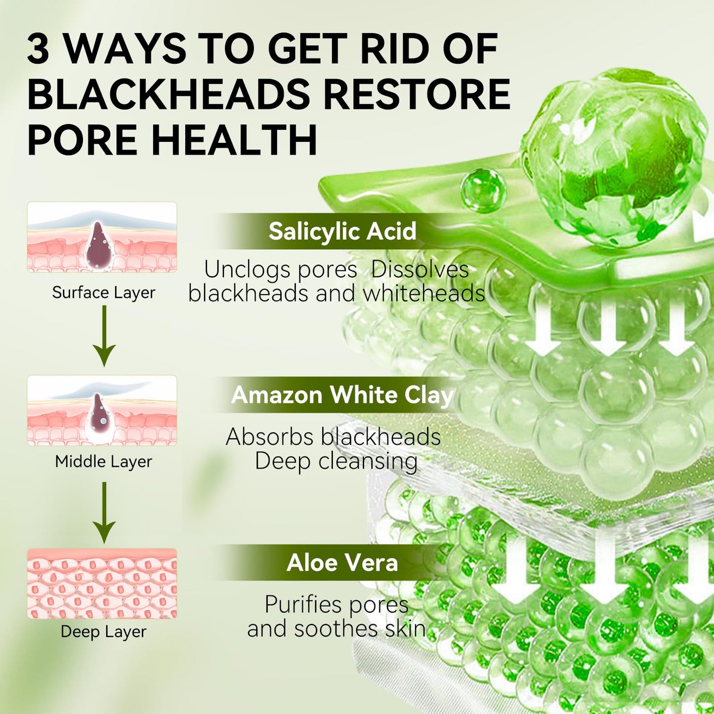 LANBENA 2.0 Nose Pore Strips – 60PCS Blackhead Remover Peel-Off Mask with Salicylic Acid, Amazonian White Clay & Aloe, 1.05 oz