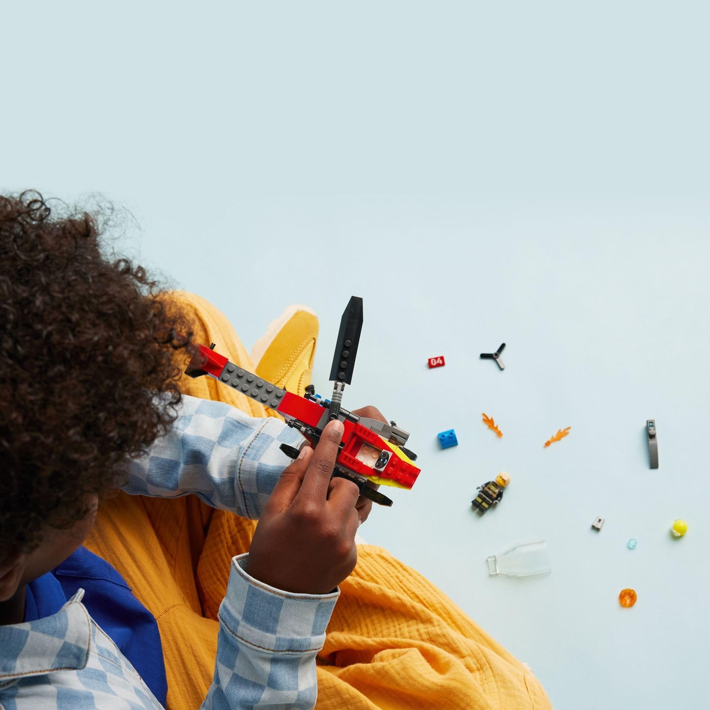 LEGO City Fire Rescue Helicopter 60411 – Building & Pretend Play Toy with Firefighter Minifigure, Birthday Gift for Kids 5+