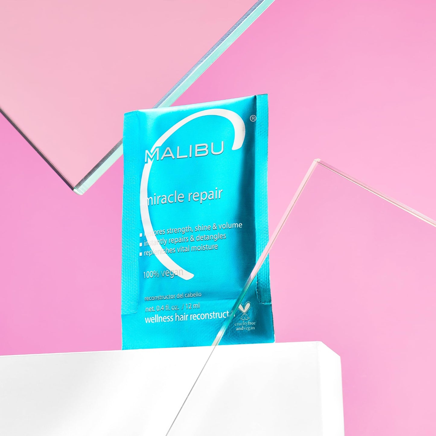 Malibu C Miracle Repair Hair Reconstructor Packet – Deep Nourishing Treatment with Flax Protein & Vitamin B5 for Damaged, Weak Hair Repair