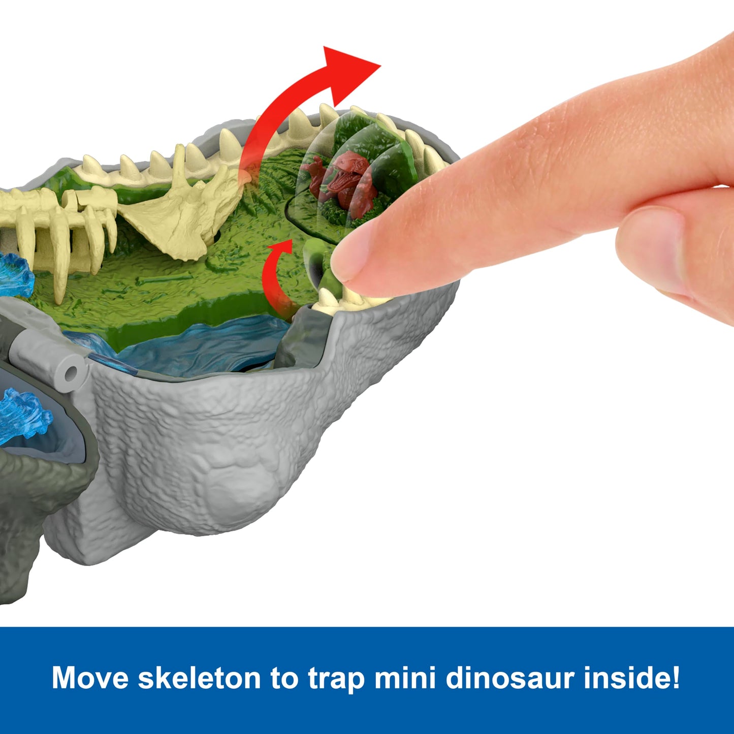 Mattel Jurassic World Rebirth Micro Adventure Playset, Tyrannosaurus Rex Head Opens to 4 Interactive Features, 3 Micro Figures, T. Rex Dinosaur Toy
