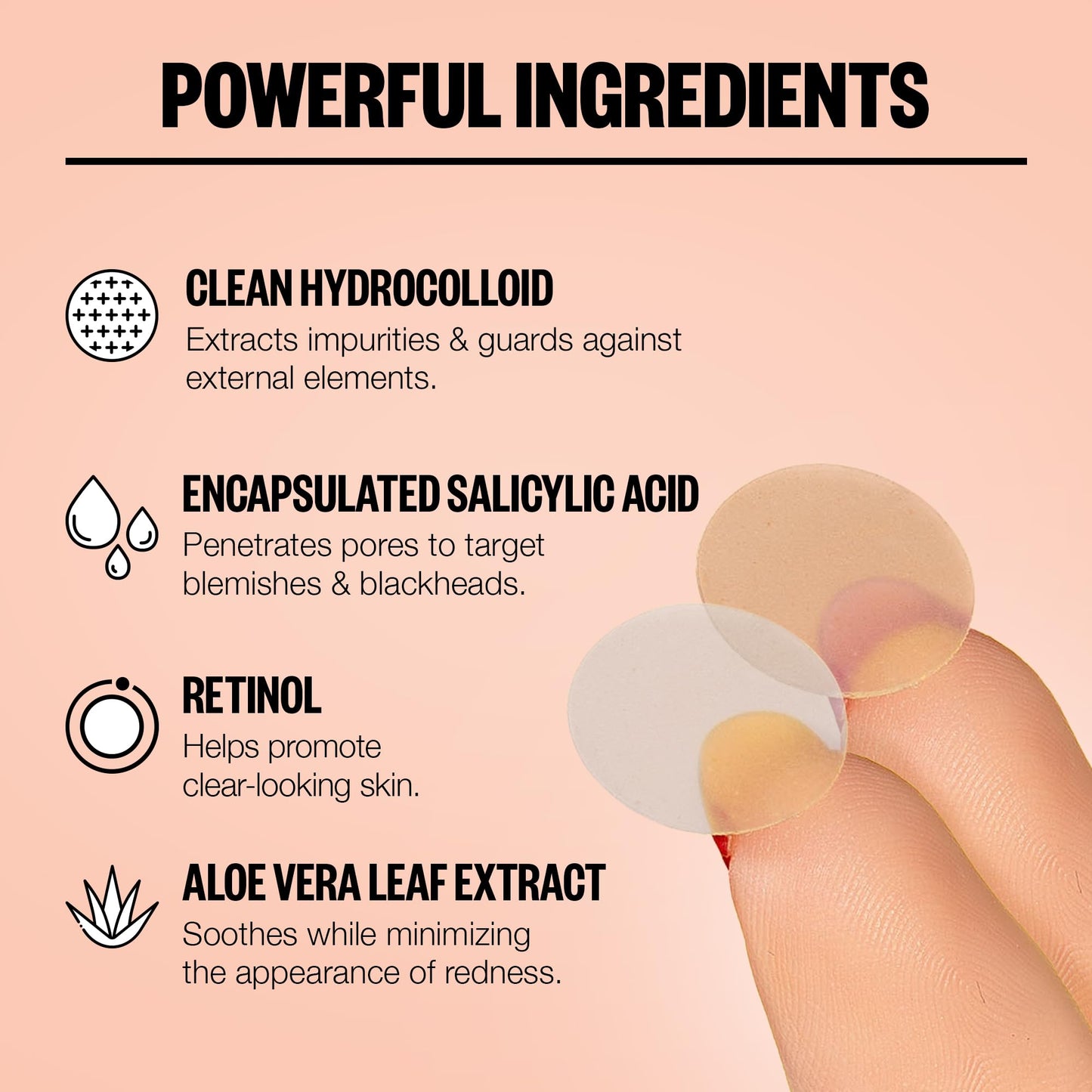 PEACE OUT Acne Day & Night Duo – Sheer Hydrocolloid Pimple Patches with Salicylic Acid, Retinol & Aloe Vera, 20 Dots for Fast Blemish Relief