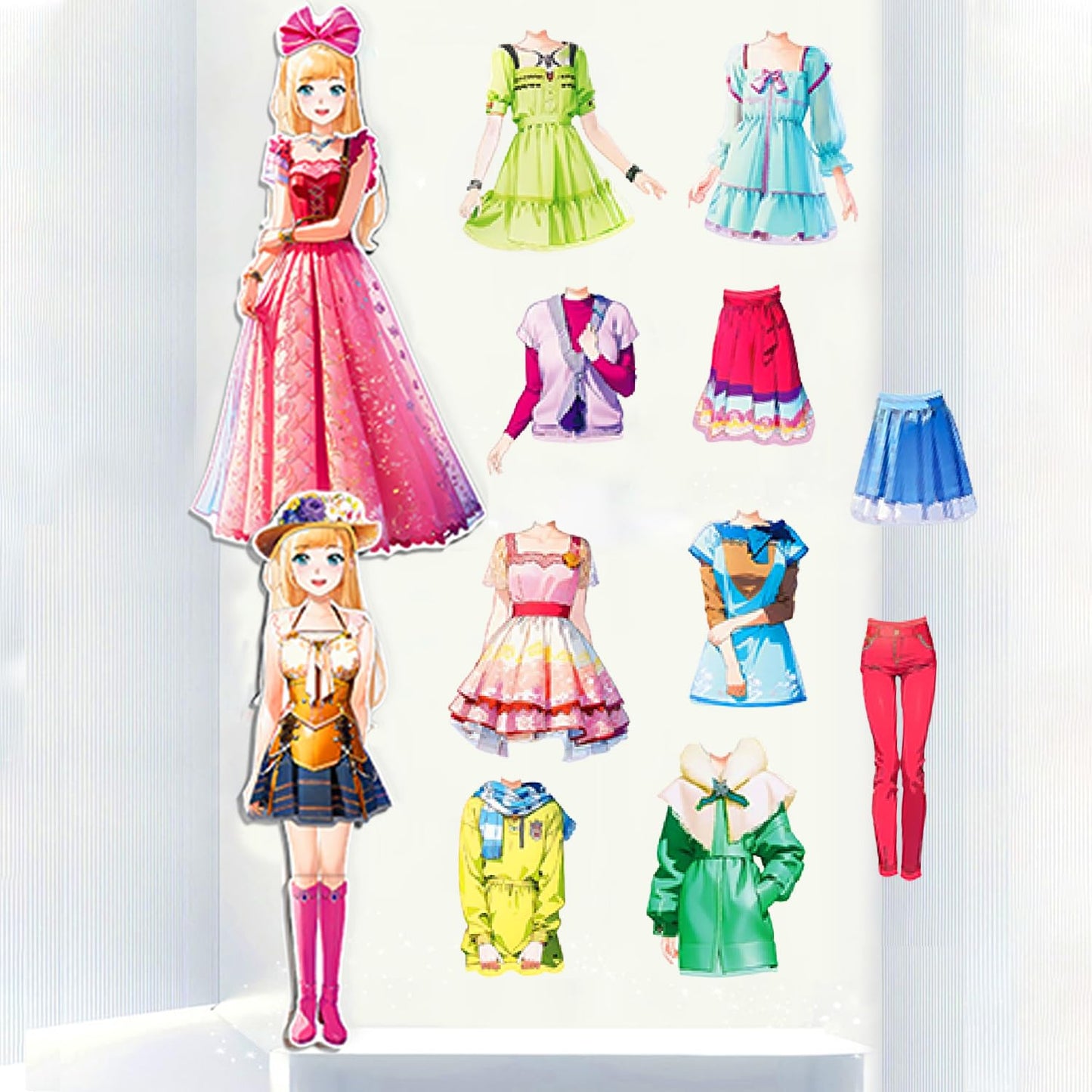 Daniel Axel Magnetic Dress-Up Paper Doll for Girls 4-7, Princess Magnet Set, Travel & Road Trip Activity, Interactive Birthday Gift