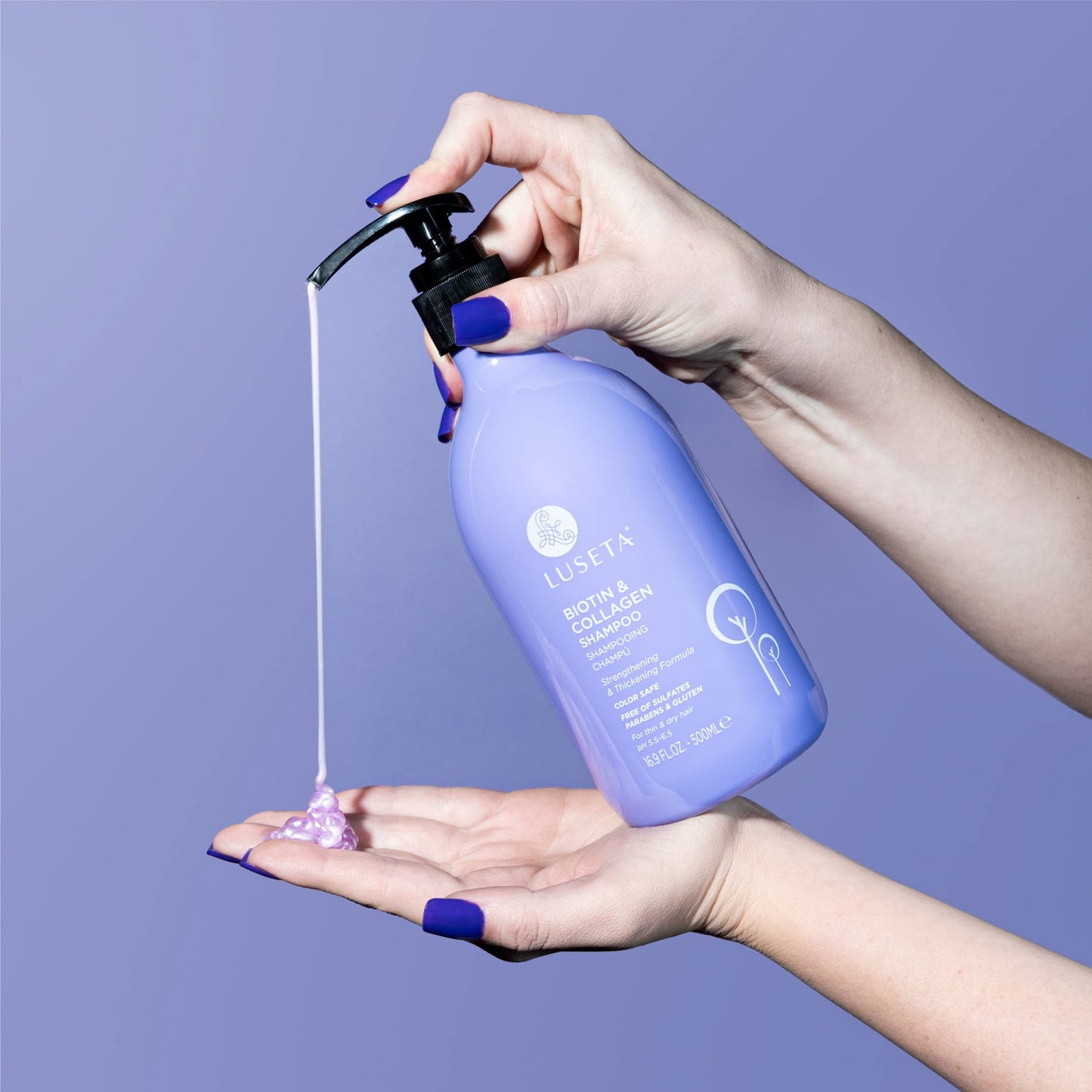 Luseta Biotin & Collagen Hair Growth Shampoo 16.9oz – Thickening & Hair Loss Treatment for Men & Women, with Vitamin B7 & Argan Oil, Sulfate-Free