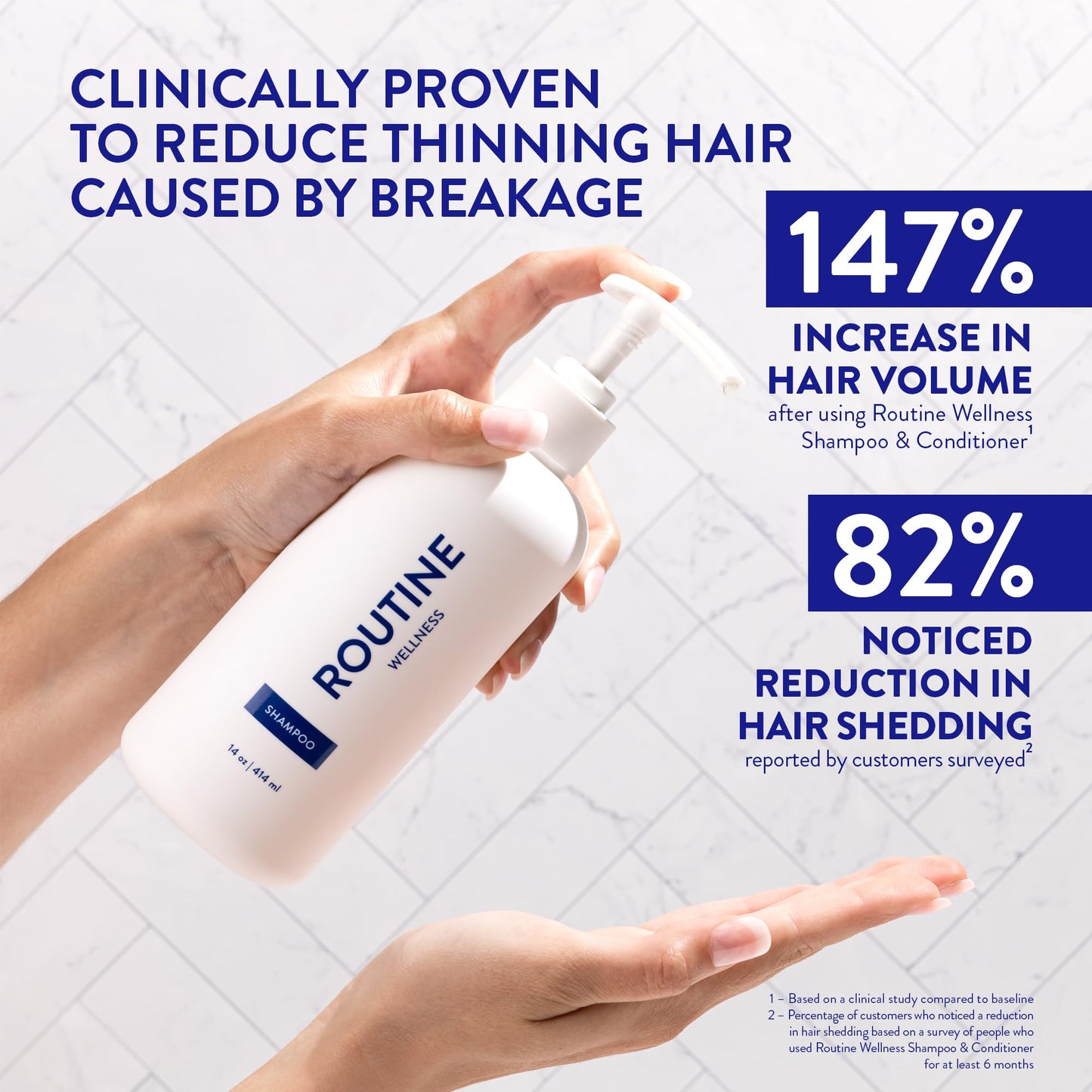 Routine Wellness Anti-Thinning Shampoo 14oz – Biotin & DHT Blocker for Thinning Hair – Color Safe Hair Loss Shampoo for Women & Men, Cucumber Scent