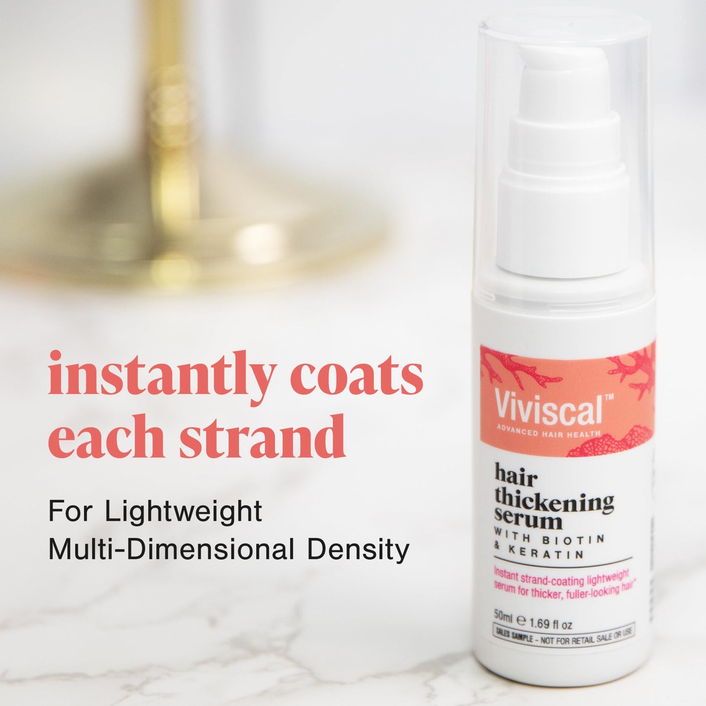 Viviscal Hair Thickening Serum 1.69 fl oz – Lightweight Leave-In Elixir with Keratin & Biotin for Thicker, Fuller, Healthier-Looking Hair