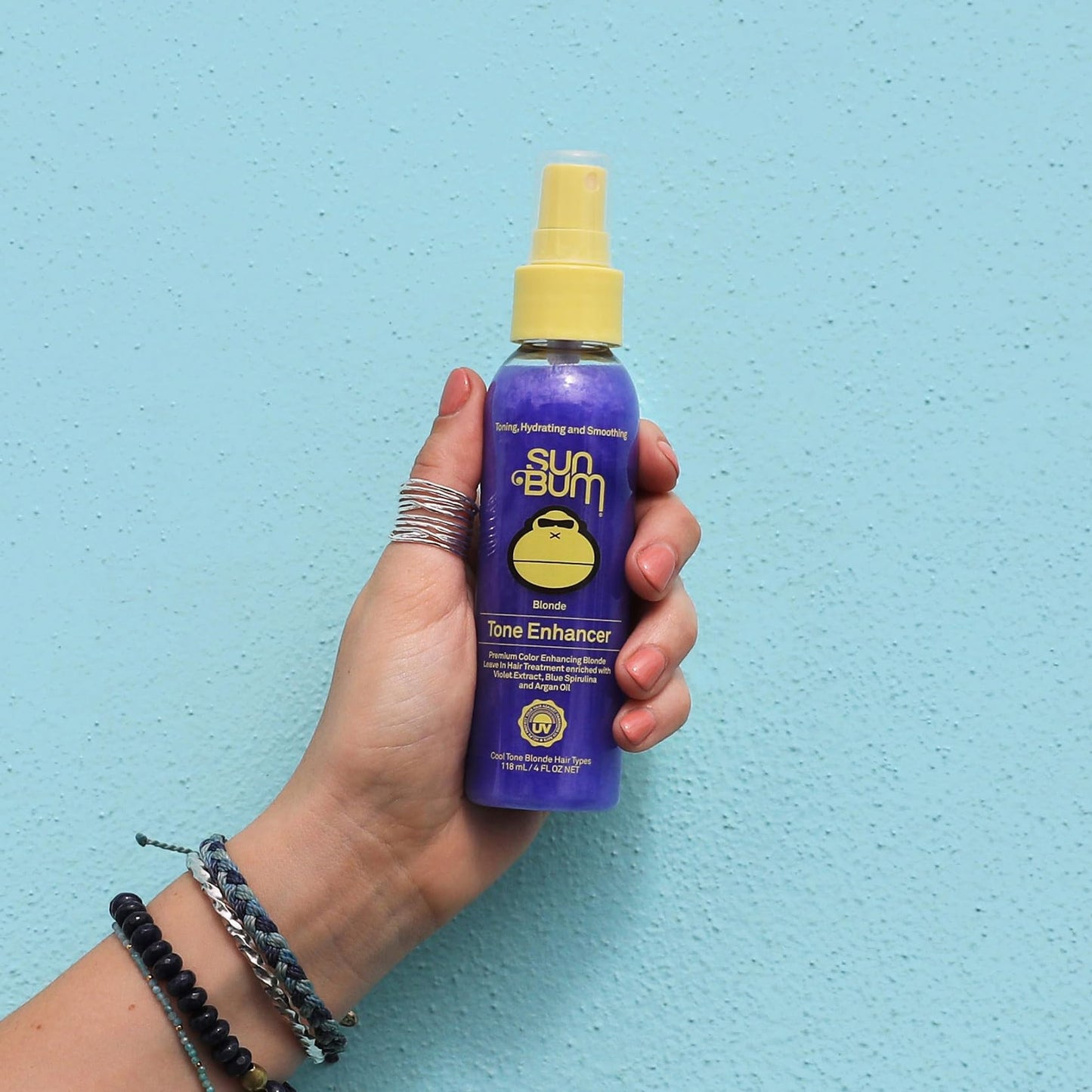 Sun Bum Blonde Tone Enhancer 4 oz – Neutralizes Brass, Boosts Shine & Protects Blonde Hair from UV Damage – Paraben-Free & Cruelty-Free