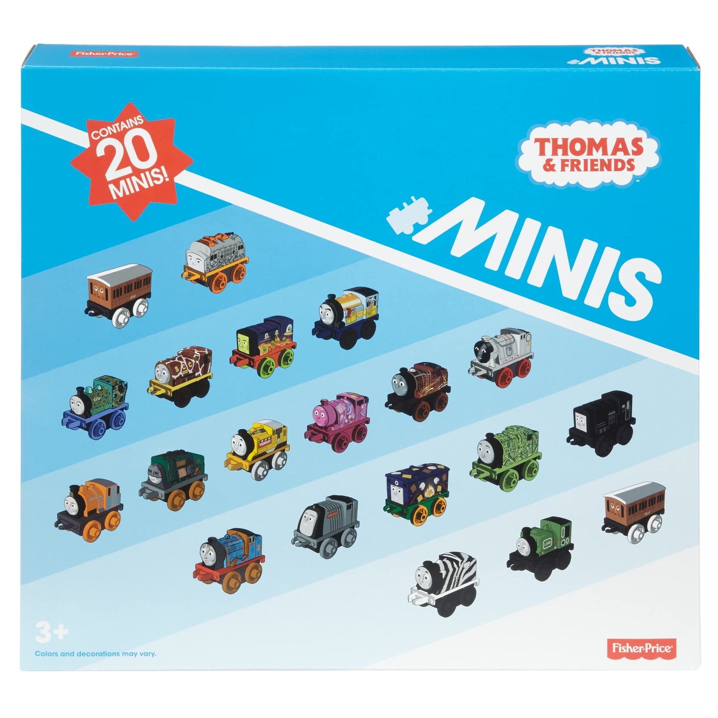 Thomas & Friends MINIS 20-Pack Mini Push-Along Trains & Railway Vehicles for Preschool Kids Ages 3+ – Amazon Exclusive