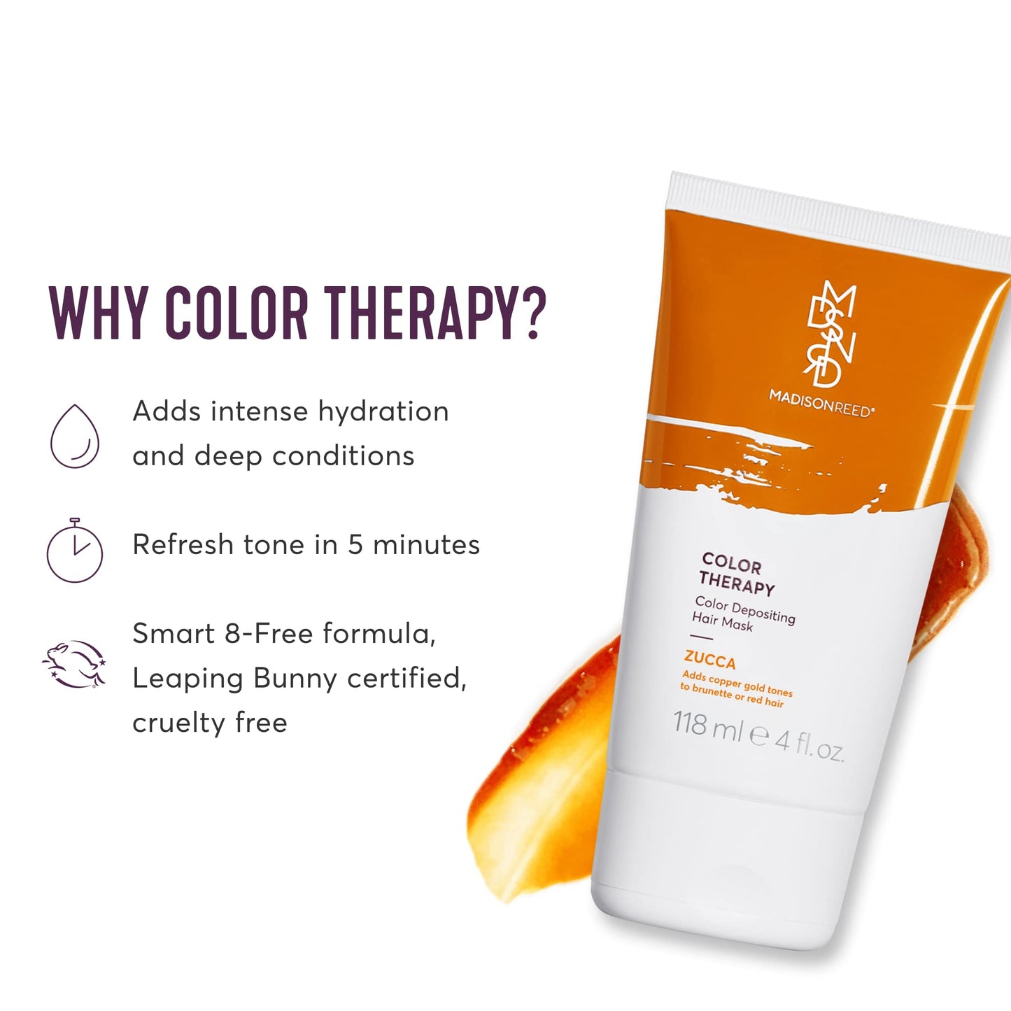 Madison Reed Color Therapy Hair Mask Zucca – Color Depositing & Deep Conditioning Treatment with Keratin & Argan Oil, Hydrates & Refreshes, 4 Fl Oz