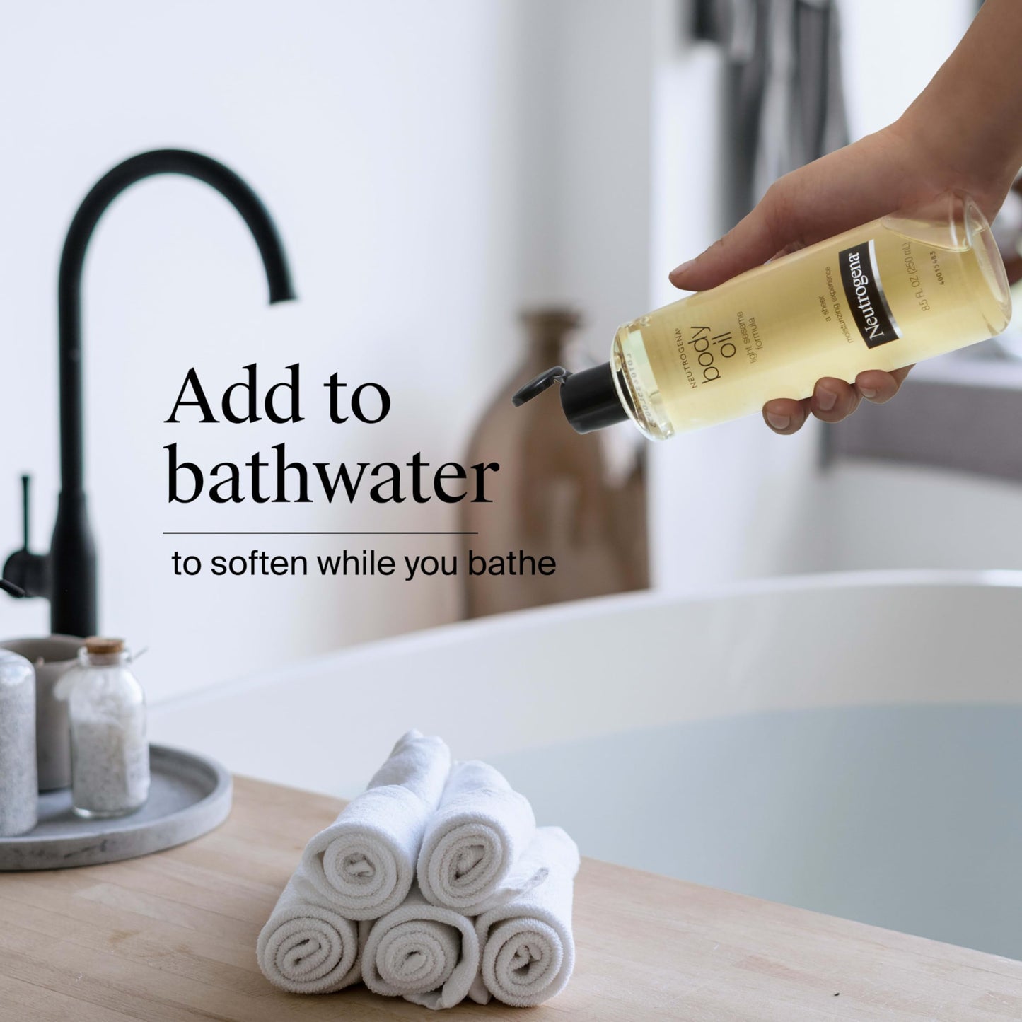 Neutrogena Light Sesame Body Oil – Fast-Absorbing, Non-Greasy Moisturizer for Dry Skin, Radiant Glow, 16 Fl Oz