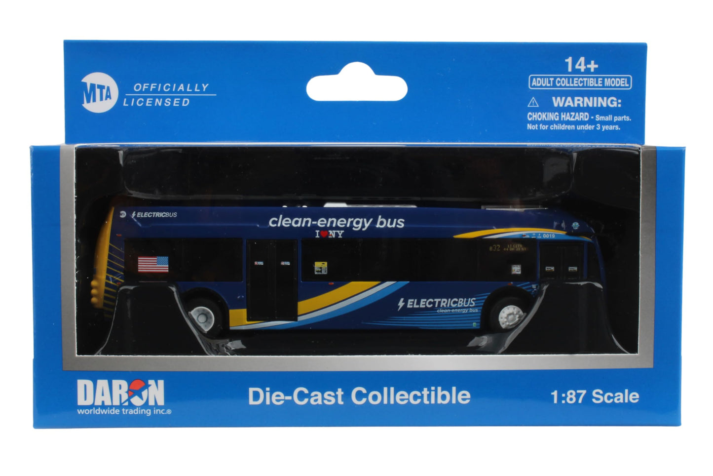 Daron MTA PROTERA Hybrid 1/87 Electric Bus, Blue