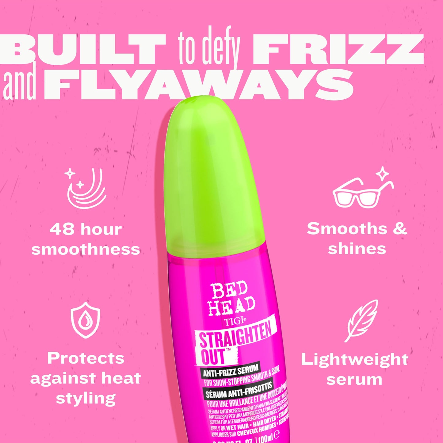 TIGI Bed Head Straighten Out Anti Frizz Serum for Smooth Shiny Hair 3.38 fl oz
