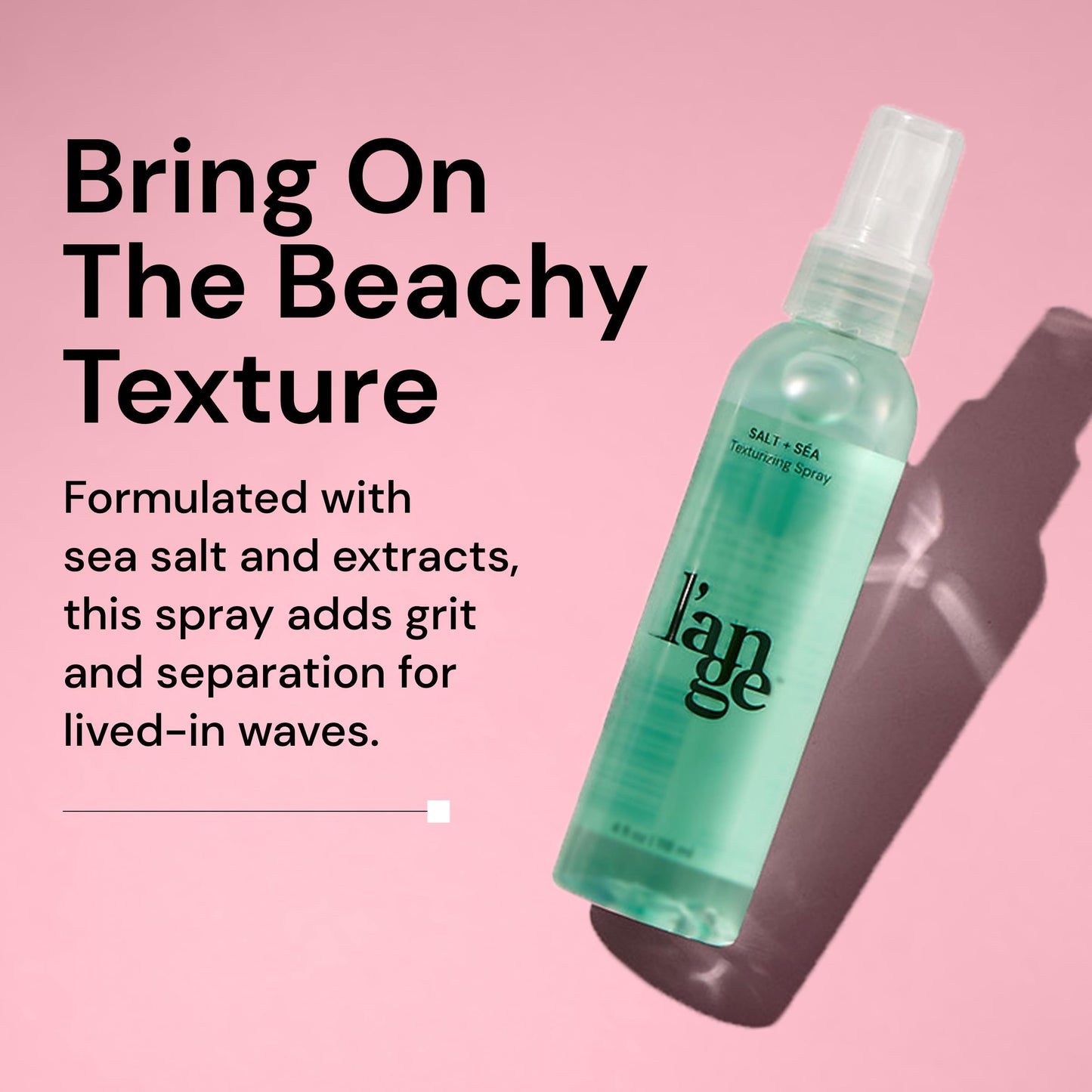 L'ANGE HAIR Sea Salt Texturizing Spray | Beachy Waves & Volume | Mineral-Infused Formula for Soft Hold, Shine & Tropical Scent | 4 Fl Oz