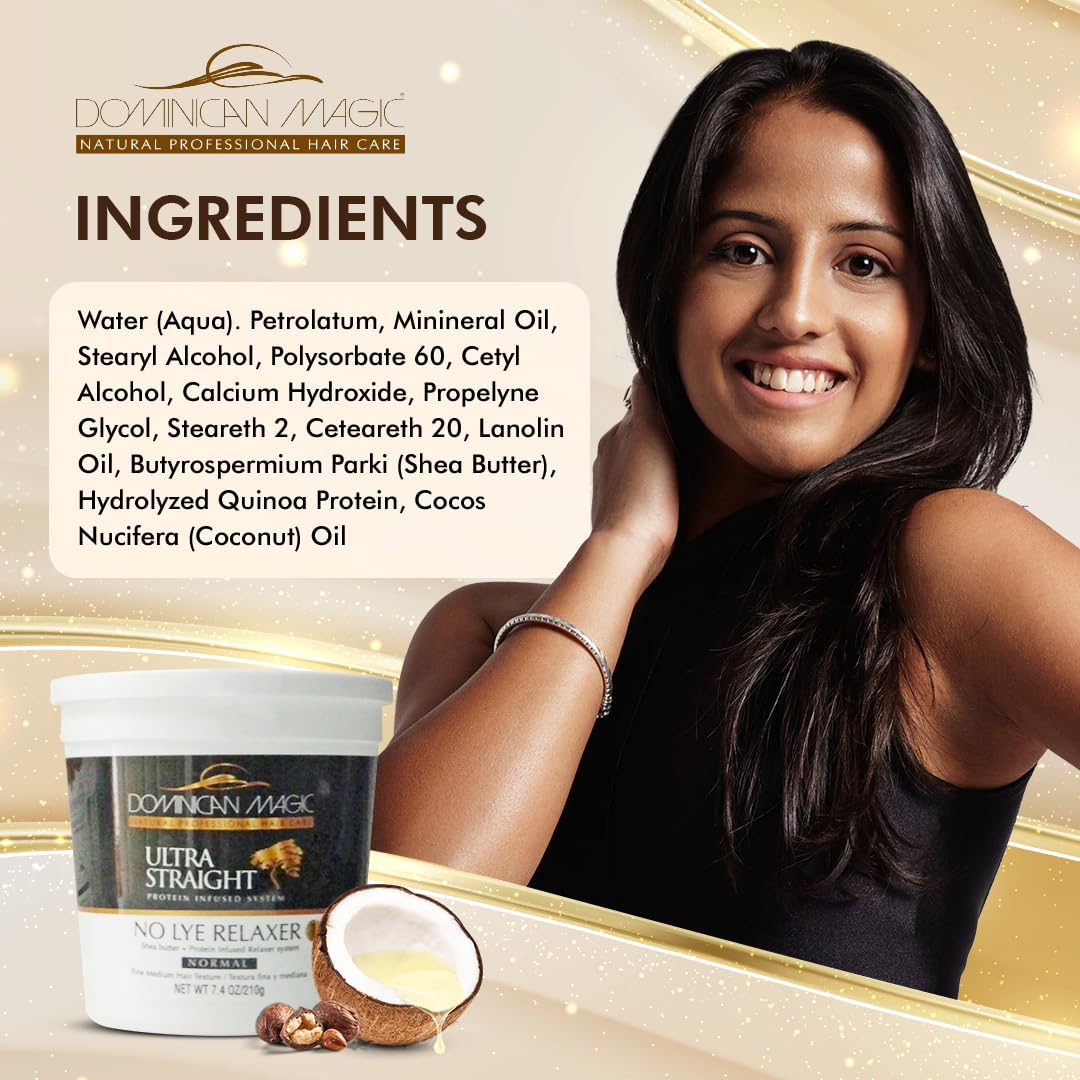 Dominican Magic Ultra Straight No Lye Relaxer 7.4oz – Professional Grade, Normal Strength Formula for Smooth, Frizz-Free, Straight Hair