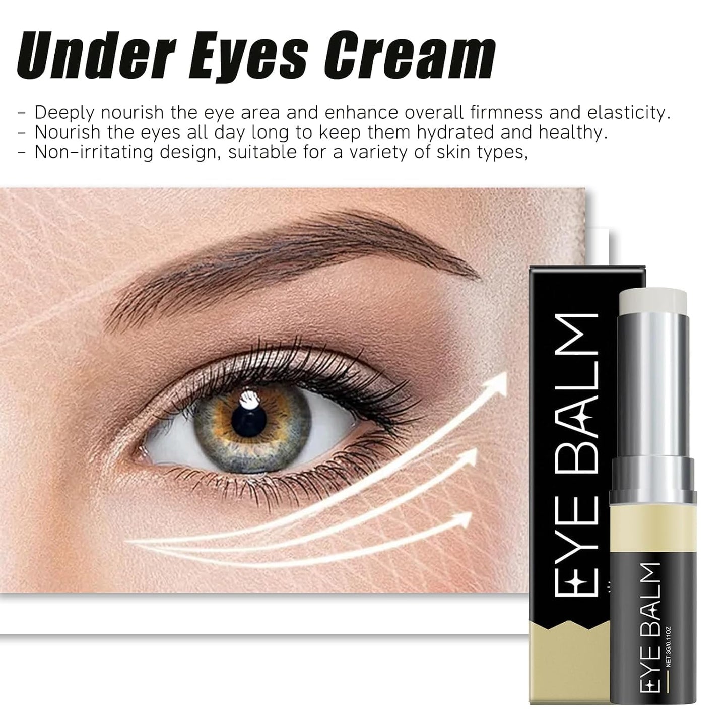 Erases Eye Bags Within Minutes, Under Eye Balm Stick for Under Eyes Bags, Turmeric & Retinol Eye Cream Stick, Erase for Dark Circles Puffiness (2PCS)