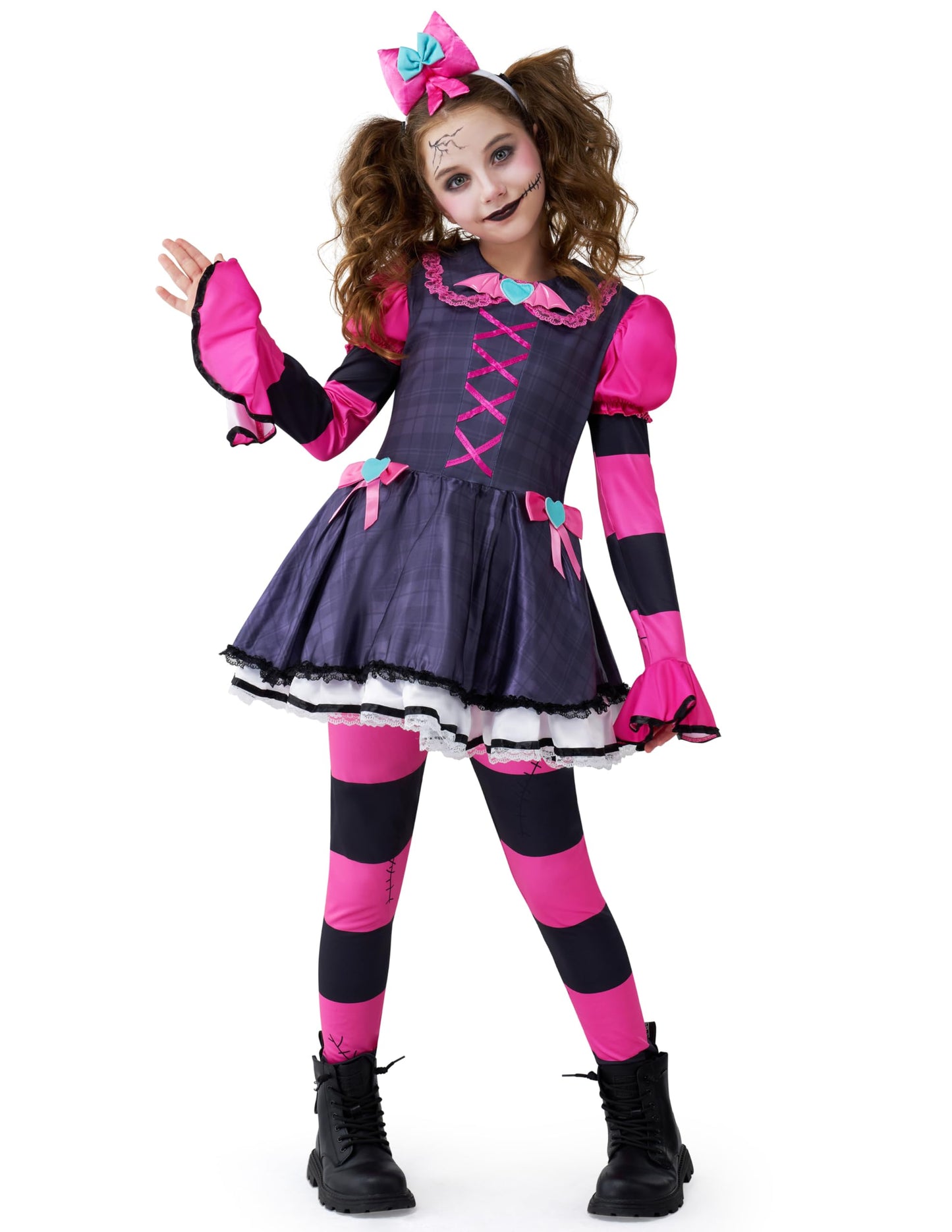 Spooktacular Creations Halloween Creepy Scary Doll Costume for Girls, Halloween Costume Set for Kids, Girls Spooky Doll Outfit