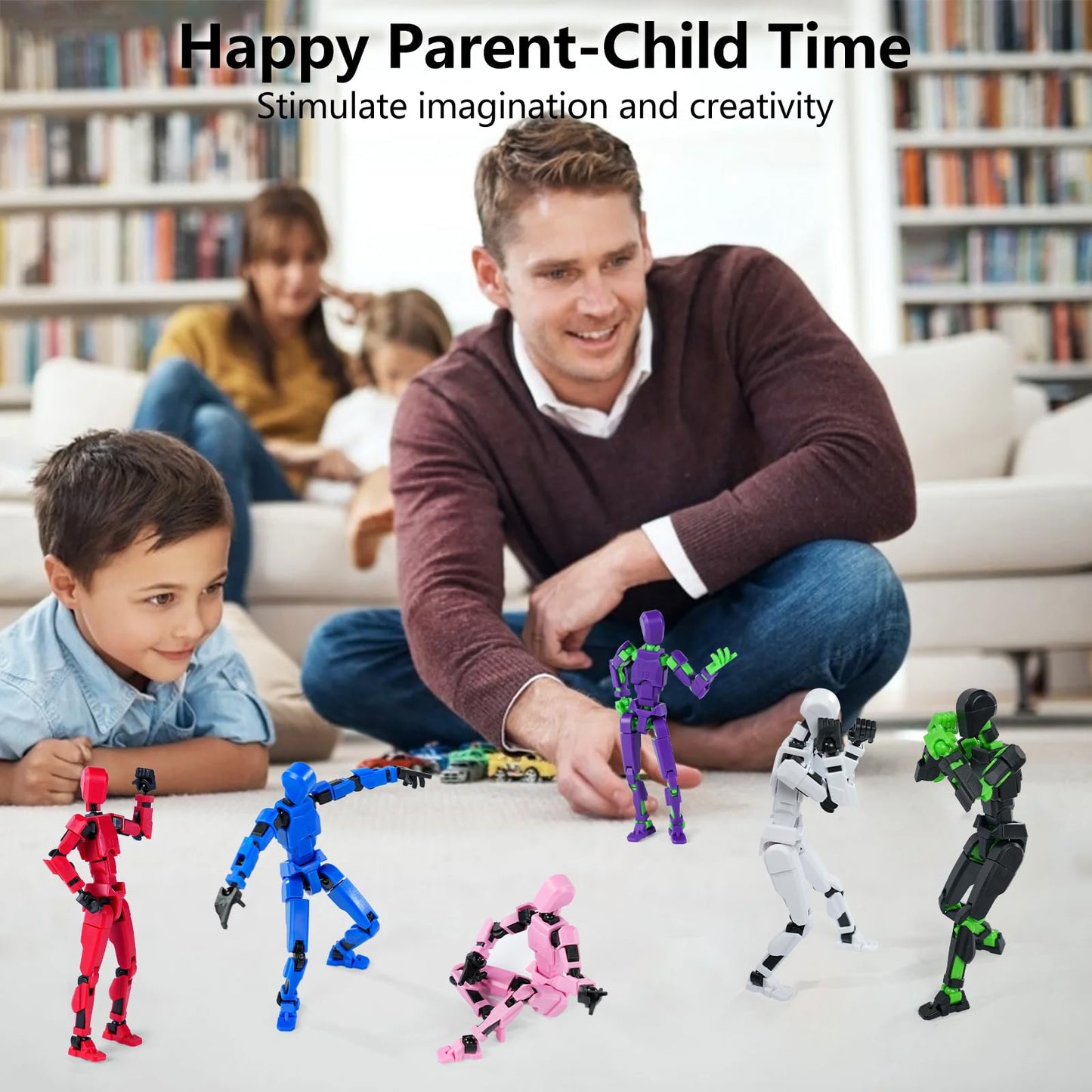 Rolling Art Action Figure Set, Model 13 Action Figure, Multi-Jointed Movable,Gift Box Packaging, Great for Loved Ones and Friends(Red)