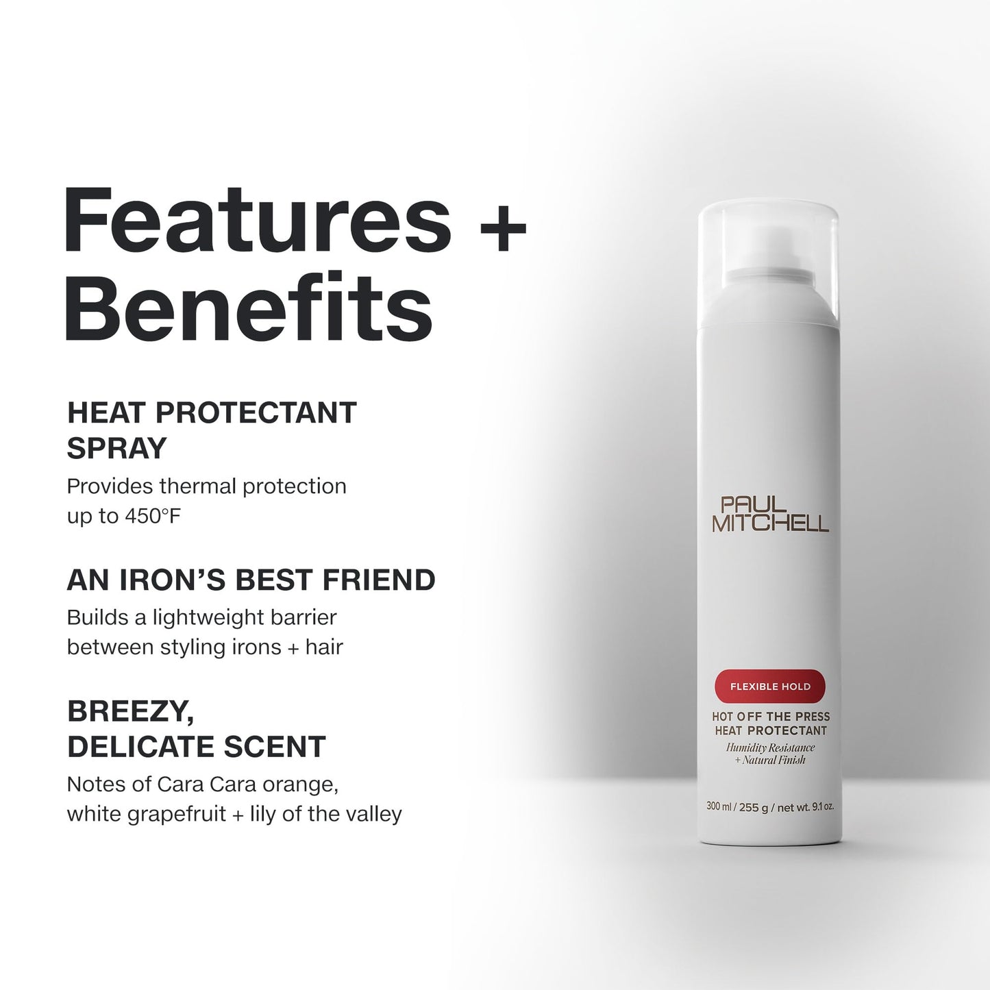 Paul Mitchell Hot Off The Press Thermal Protection Hairspray, Perfect Prep + Finish For Heat Styling, For All Hair Types, 6 oz