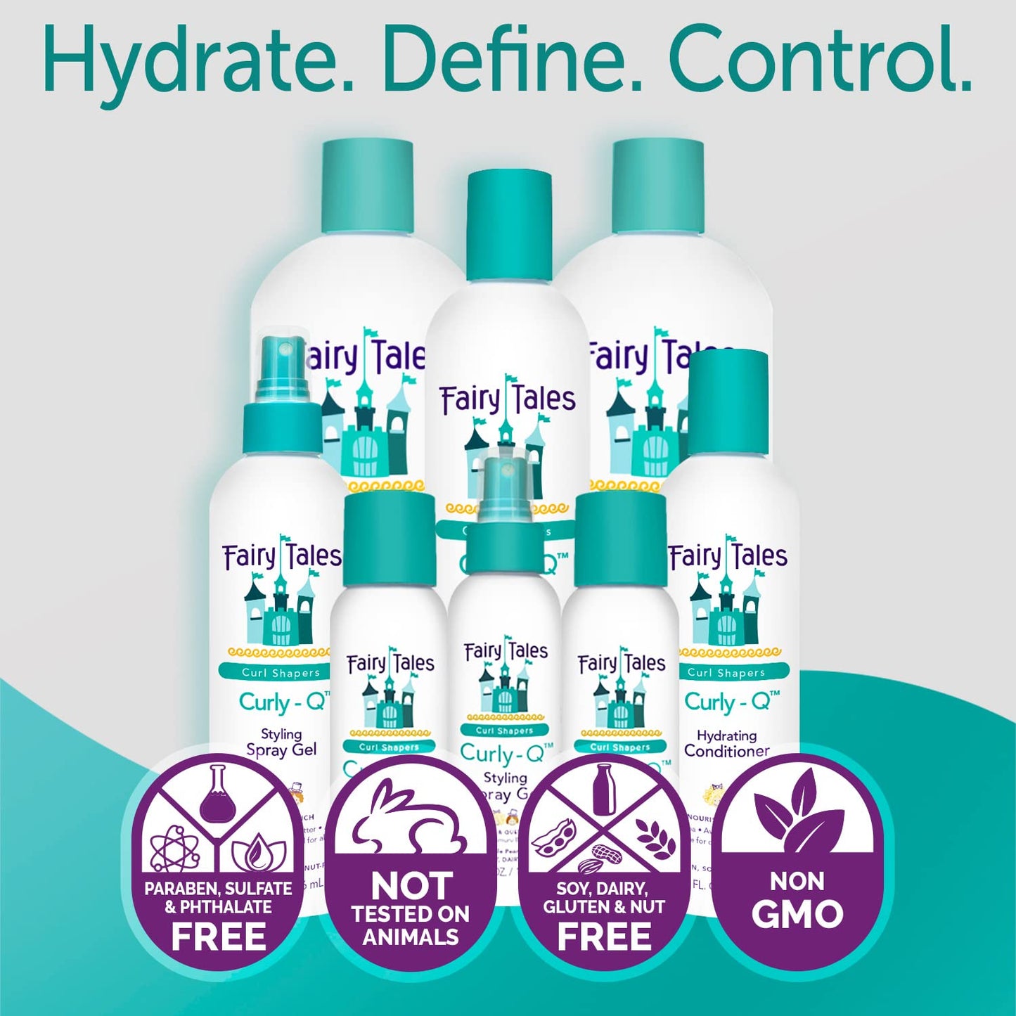 Fairy Tales Curly Q Kids Styling Spray Gel – Defines & Tames Curls – Paraben, Sulfate, Gluten & Nut Free – For All Curl Types – 8 oz