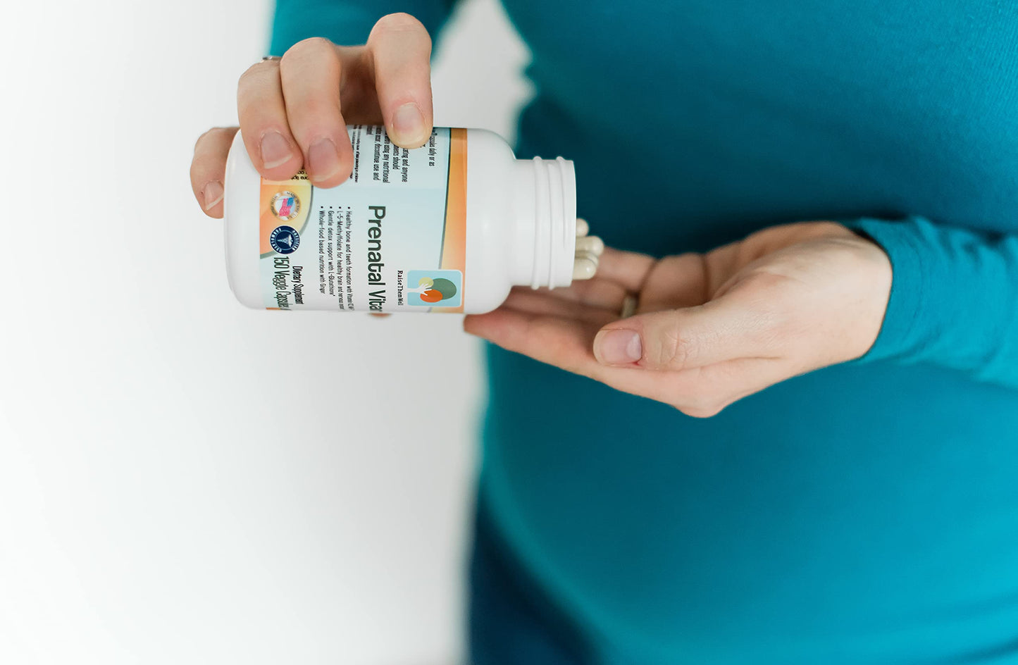 Raise Them Well Prenatal Multivitamin – Methylfolate, K2 MK-7, Glutathione & Iron – Physician Developed, Non-GMO, Supports Healthy Pregnancy, 150 Caps