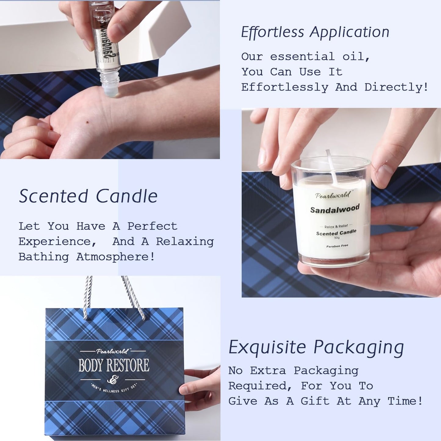 PEARLWORLD 12-Pc Men's Bath & Spa Gift Set – Ocean Scented Skin Care Kit, Self-Care & Relaxation Gift for Him, Christmas & Birthday