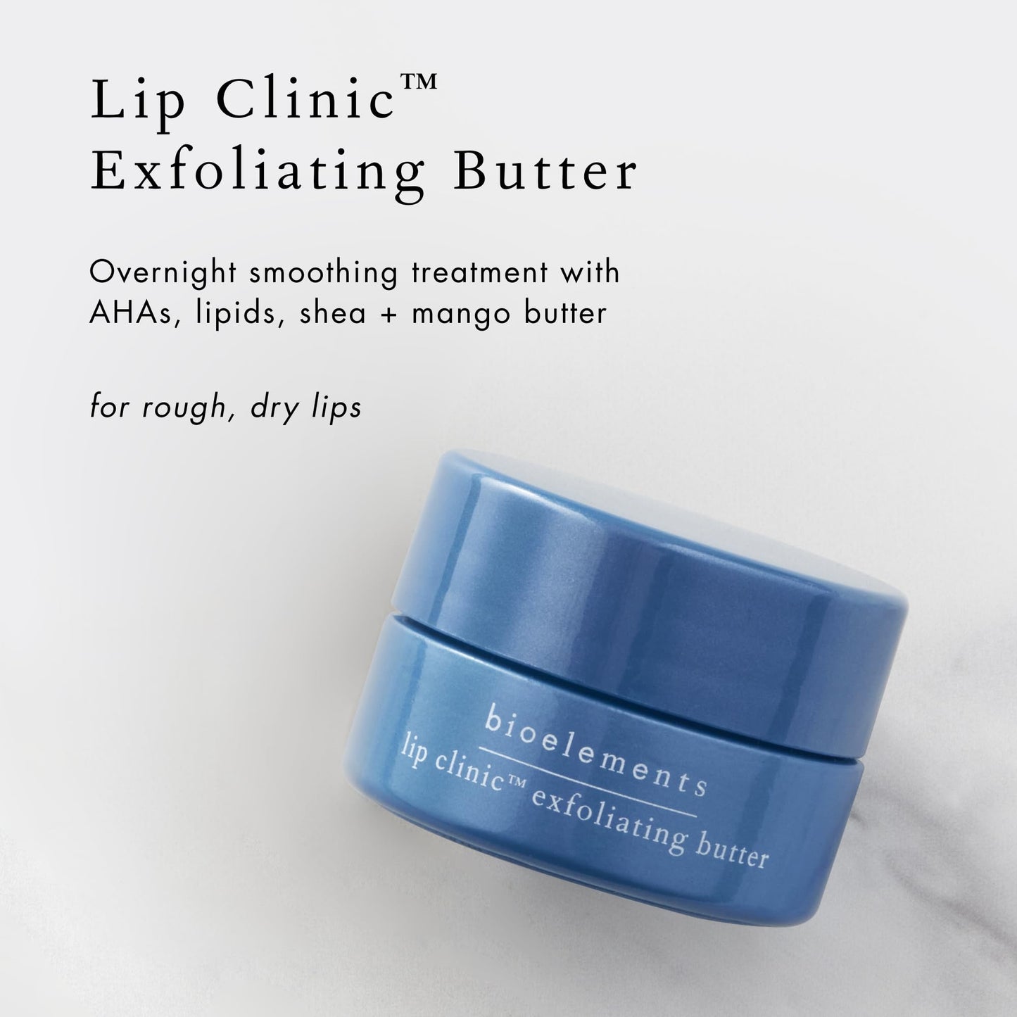 Bioelements Lip Clinic Exfoliating Butter, 0.33 fl oz – Overnight Smoothing Lip Treatment with AHAs, Shea & Mango Butter, Vegan & Cruelty-Free