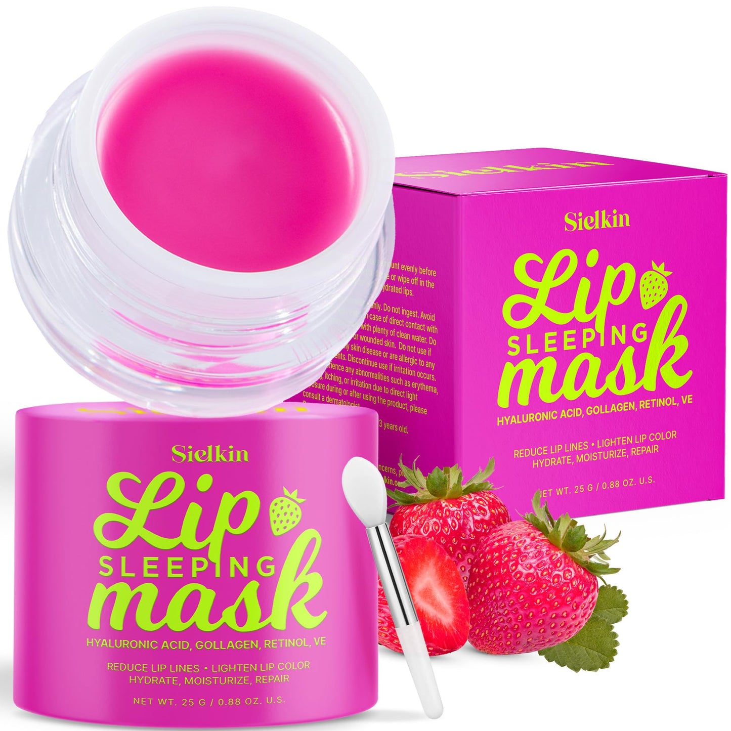 Sielkin Overnight Lip Mask Treatment Balm: Hydrates to Prevent Dryness (0.88 OZ), Red