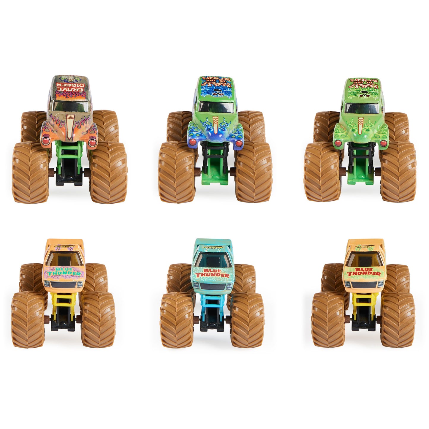 Monster Jam, Mystery Mudders 2-Pack Monster Trucks, Official 1:64 Die-Cast Vehicles, Wash to Reveal (Styles Will Vary), Kids Toys for Boys 3 and Up