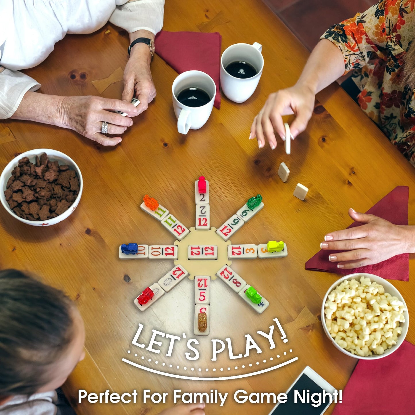 CHH Double 12 Mexican Train Number Dominoes – Travel Size with Zip Up Case, Hub & 8 Domino Trains – 91 Fun Size Numbered Dominoes