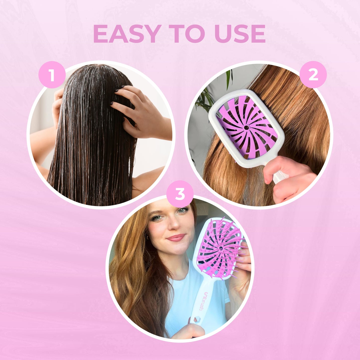 FHI Heat UNbrush Plus – Gentle Detangling Brush for Curly, Fragile, Wet or Dry Hair – 84 UltraFlex Bristles, Lightweight, Vented & Anti-Static