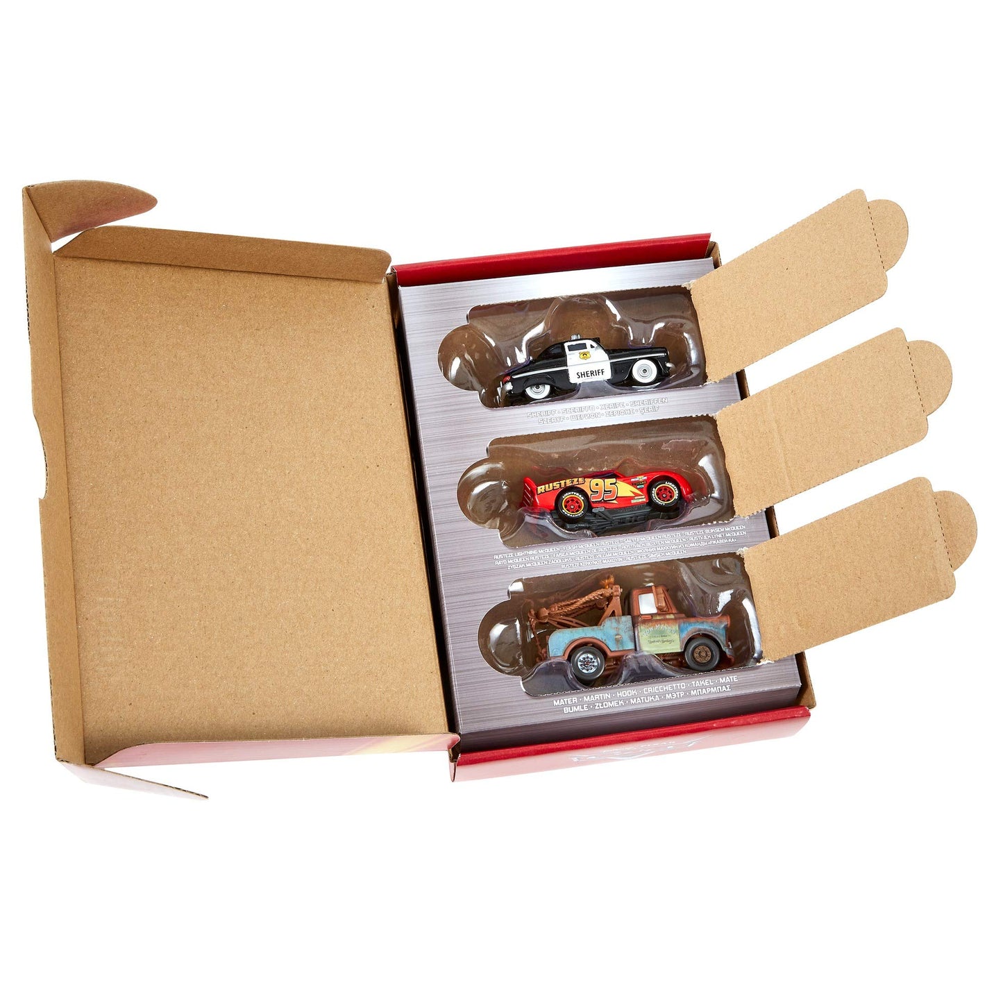 Mattel Disney and Pixar Cars Toys, Radiator Springs 3-Pack of Die-cast Toy Cars & Trucks with Lightning McQueen, Mater & Sheriff