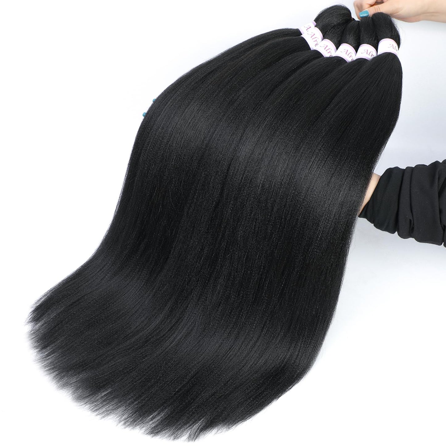 Alrence Pre Stretched Braiding Hair Long Braid 30 Inch 8 Packs Professional Braiding Hair Extensions Synthetic Crochet Twist Braids (30 Inch, 1B#)