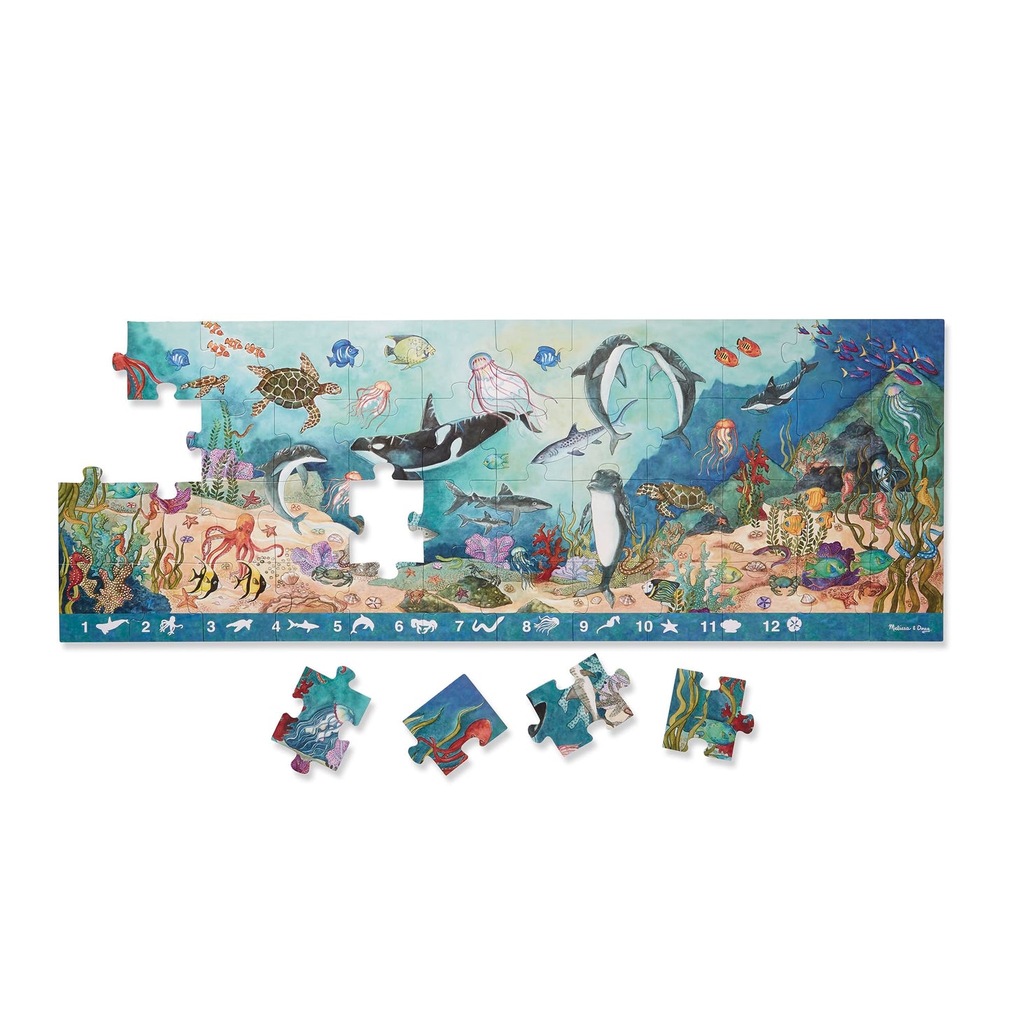 Melissa & Doug Search and Find Beneath The Waves Floor Puzzle (48 pcs, Over 4 feet Long) - FSC Certified