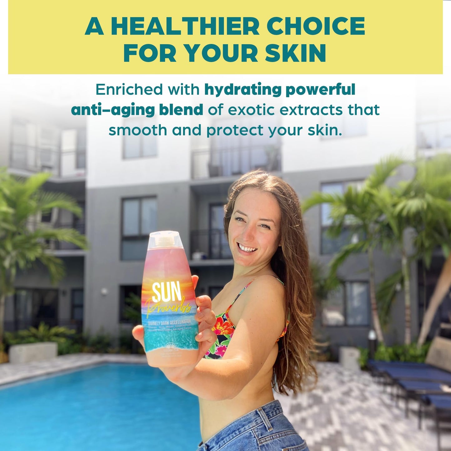 Elegant Sun Proverbs Tanning Lotion – Dark Tan Accelerator for Indoor & Outdoor Use, Bronzer-Free White Lotion without DHA, Natural Tan for Men & Women