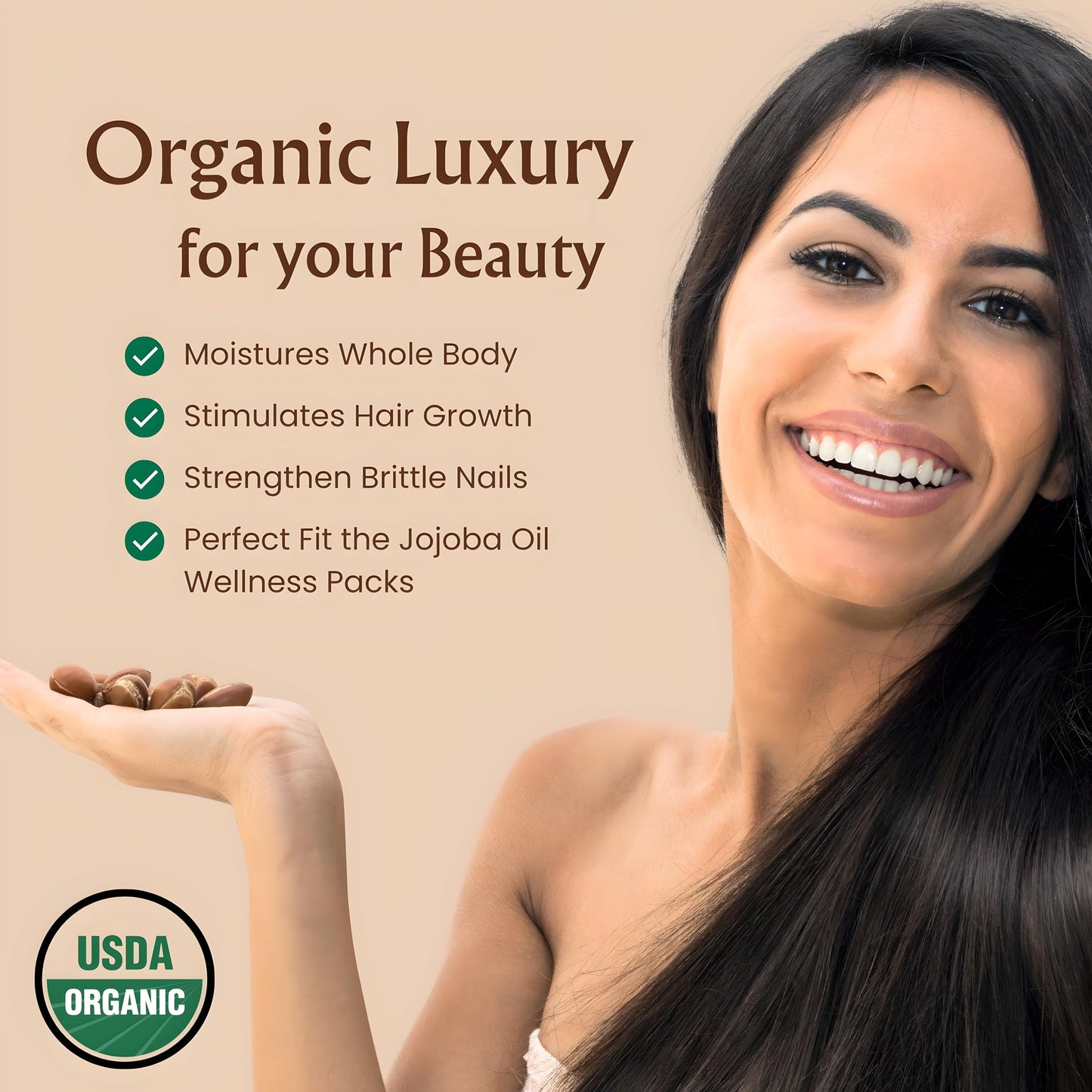 BodyJ4You Organic Jojoba Oil – 100% Pure, USDA Organic, Cold-Pressed, Hexane-Free, for Face, Skin, Hair, Massage & Gua Sha – 1 fl oz