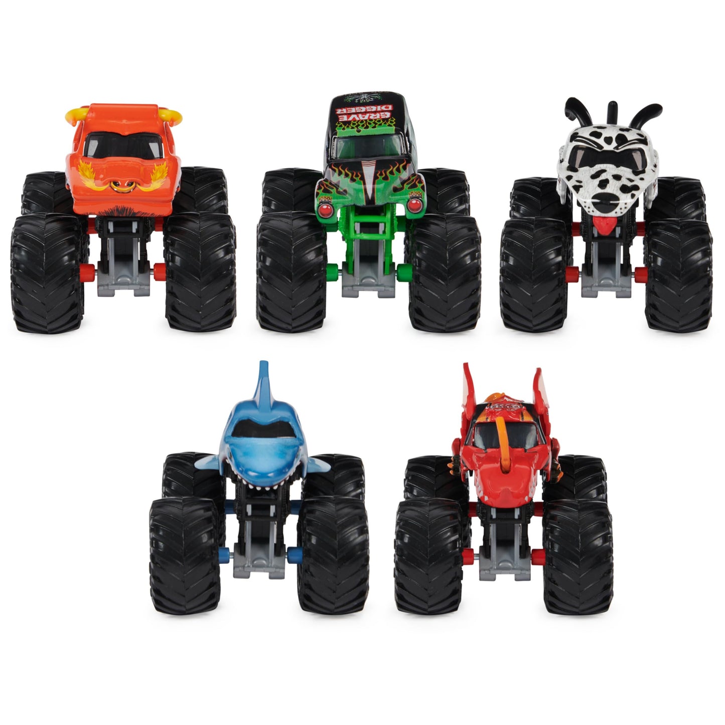 Monster Jam, Official Pit Party 5-Pack of 1:64 Scale Monster Trucks, Kids Toys for Boys and Girls Ages 3 and Up