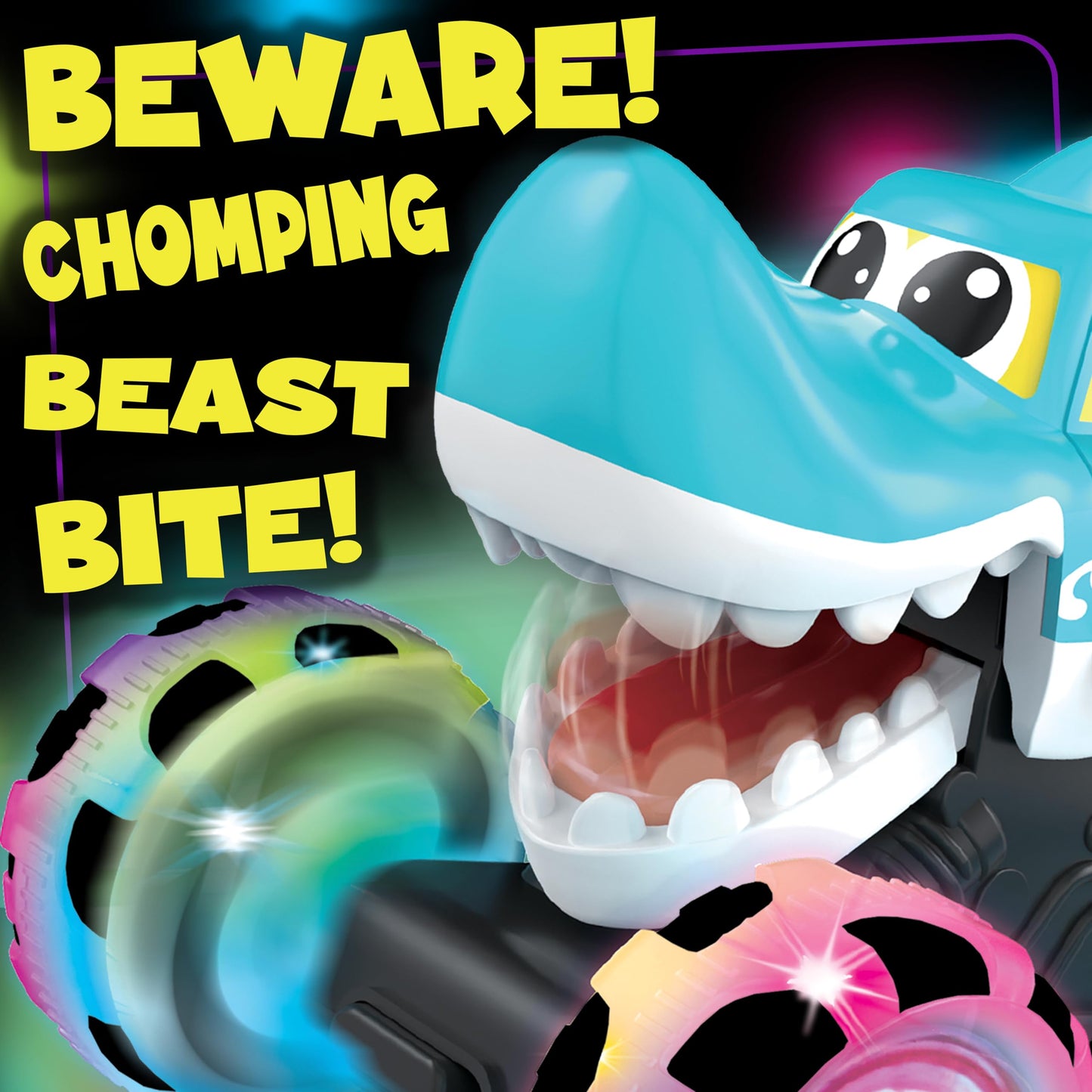 Stargo 2-Pack Monster Truck Toys – Shark & Bull Pull Back Trucks with Light-Up Chomping Action, Birthday Gifts for Boys Ages 3-8