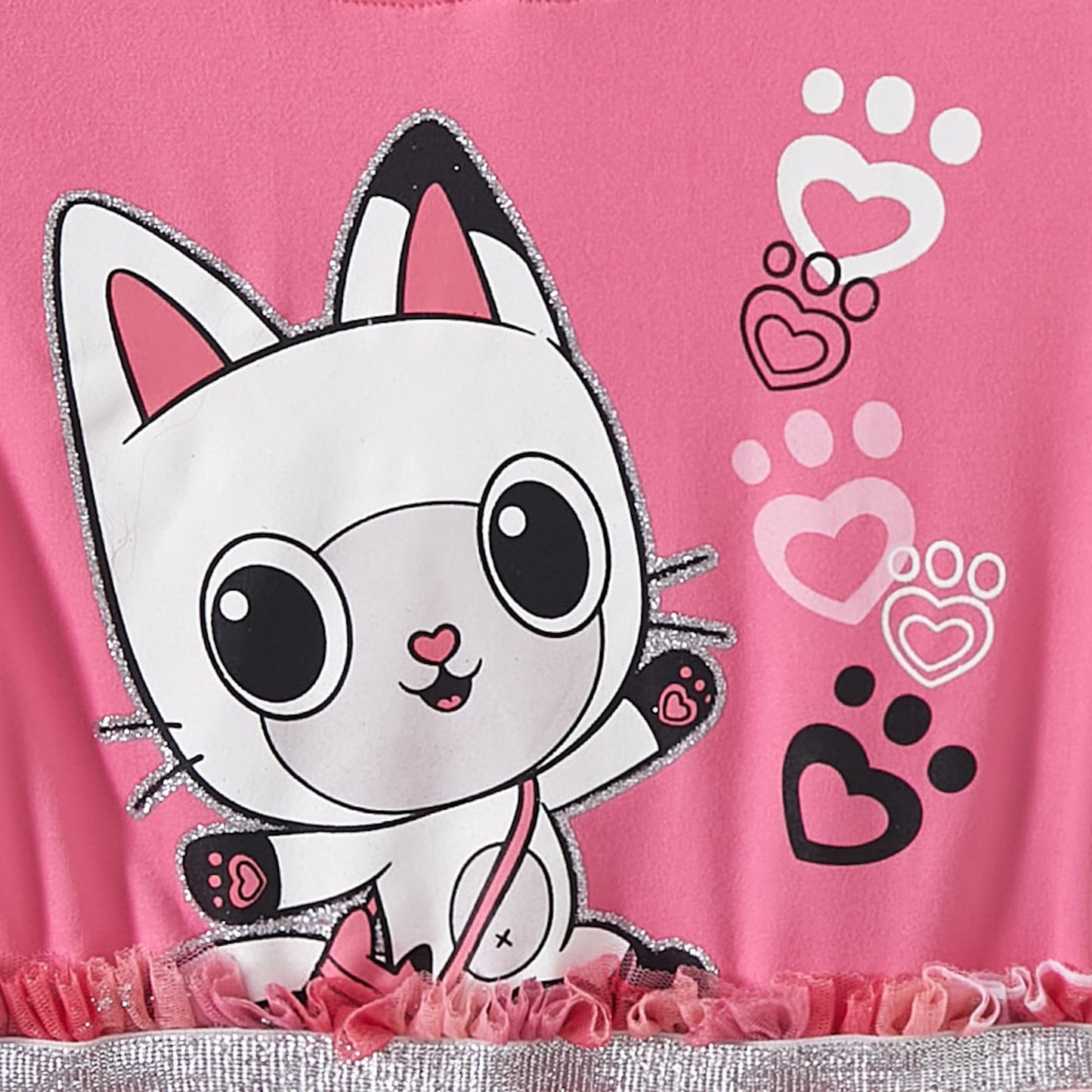 DREAMWORKS GABBY'S DOLLHOUSE Girls Cosplay Hooded Tulle Dress with Ears for Toddler and Big Kids