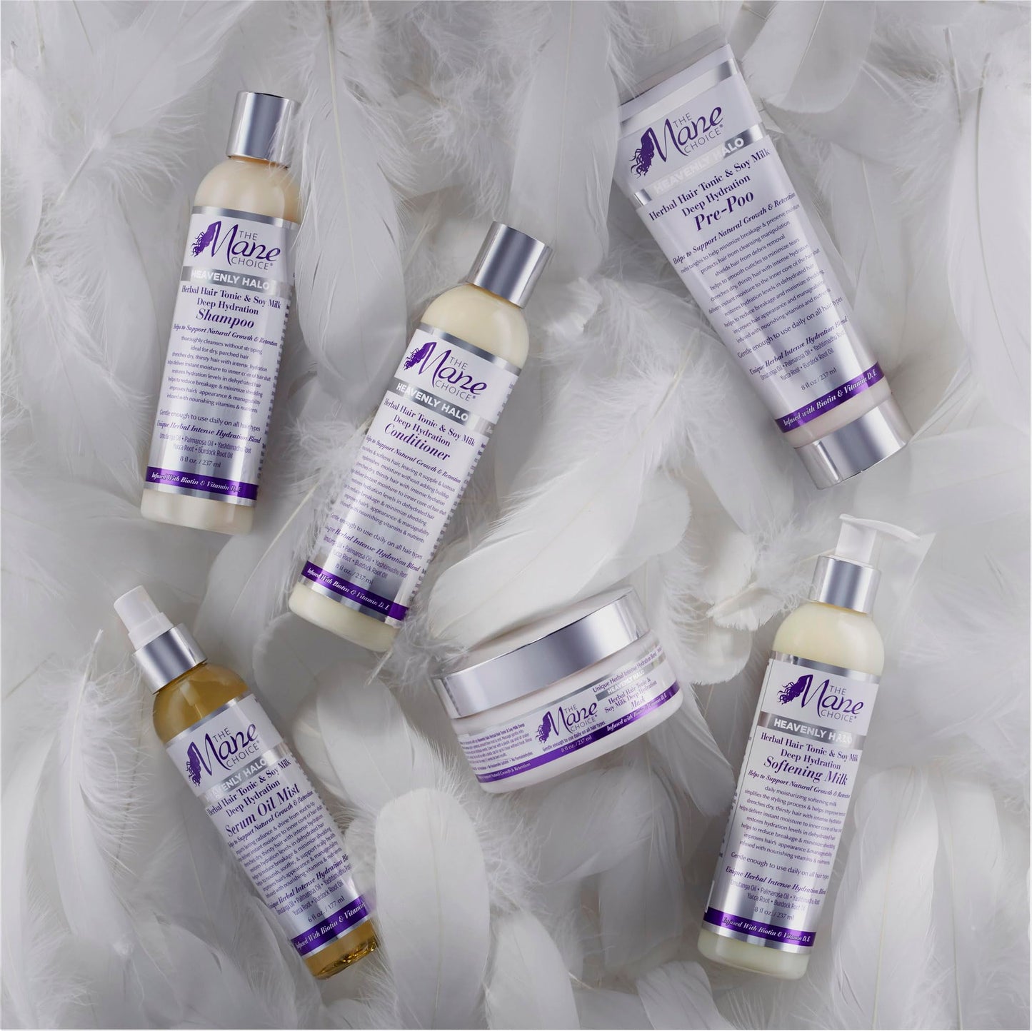 The Mane Choice Heavenly Halo Herbal Hair Tonic & Soy Milk Deep Hydration Softening Milk, 8 Ounce