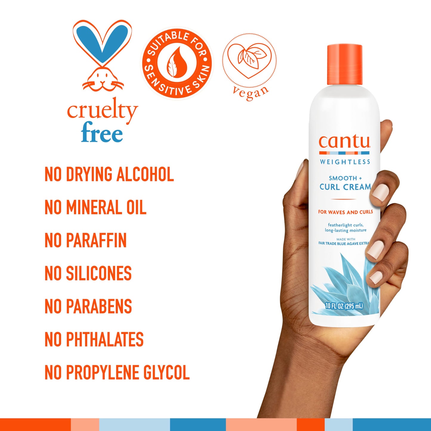 Cantu Weightless Smooth + Curl Cream, 10 fl oz