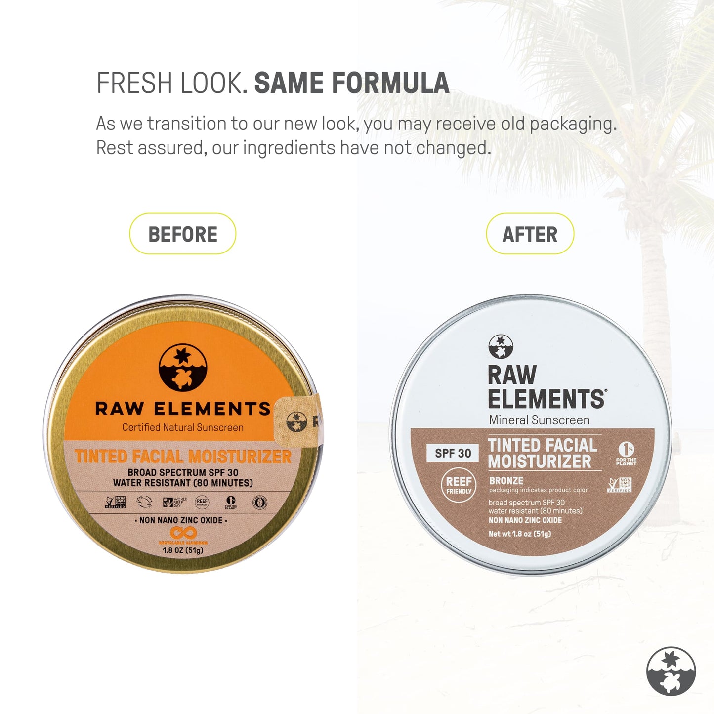 Raw Element SPF 30 Tinted Face Cream – Non-Toxic, Reef-Friendly Mineral Sunscreen & Daily Moisturizer, All Ages, Bronze, 1.8 oz