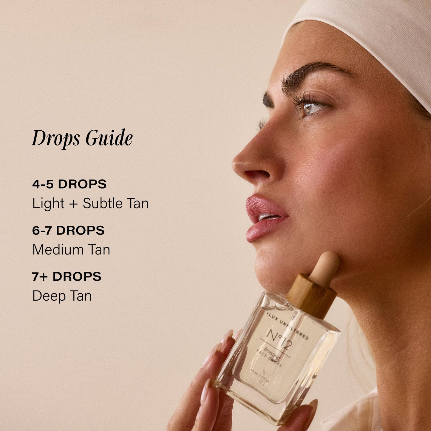 Lux Unfiltered N°12 Face Tanning Drops - Hydrating Self Tanner with Hyaluronic Acid, Vitamin E & Passionfruit Oil - Vegan, Fragrance Free, Non-Comedogenic