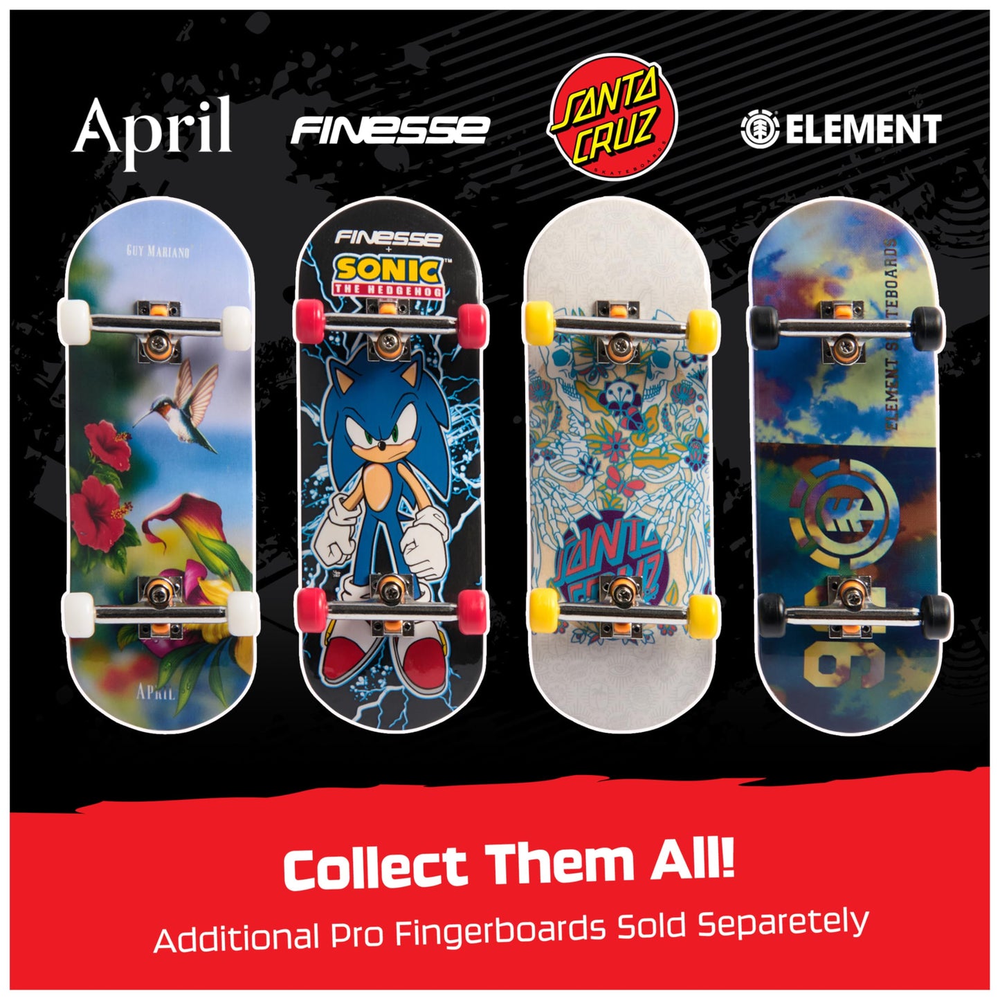 TECH DECK, Element Pro Series Finger Board with Storage Display, Built for Pros; Authentic Mini Skateboards, Kids Toys for Ages 6 and up