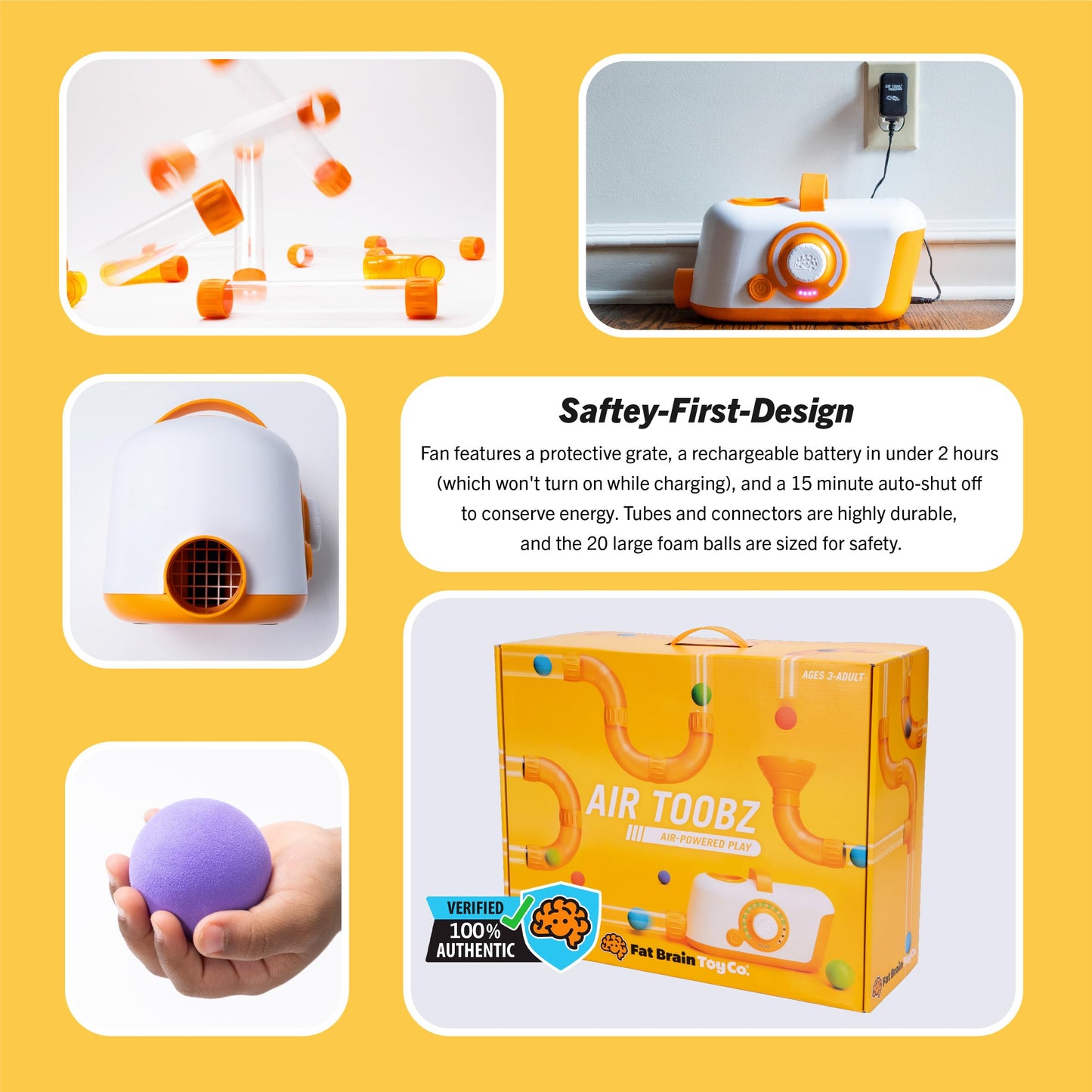 Fat Brain Toys The Original Air Toobz, Air-Powered STEM Building Toys for Kids & Teens, Kids Building Toys, STEM Toys for 3+ Year Old