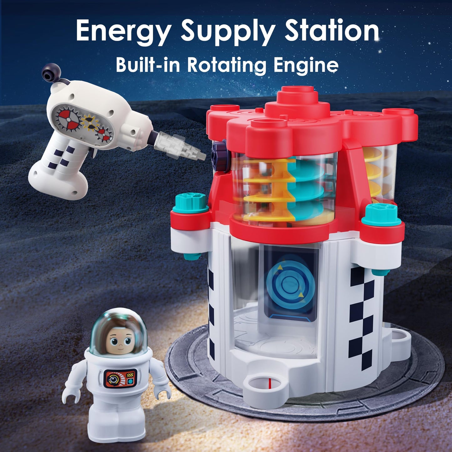 iPlay, iLearn Rocket Space Toy Playset with Shuttle, Electric Drill & 2 Astronauts â STEM Take-Apart Adventure for Kids 3-8